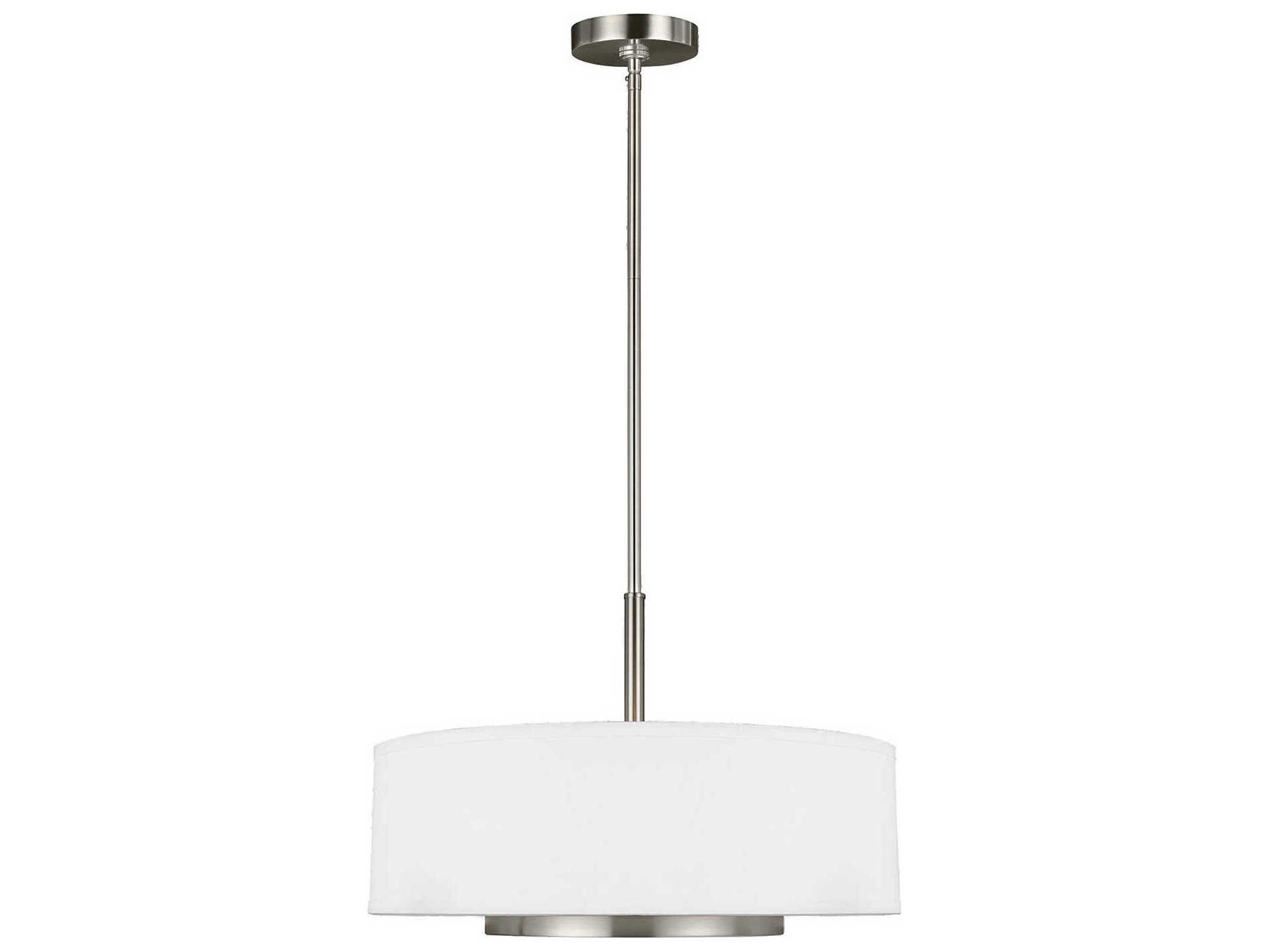 Generation Lighting Nance 3-Light Brushed Nickel Glass Drum Pendant