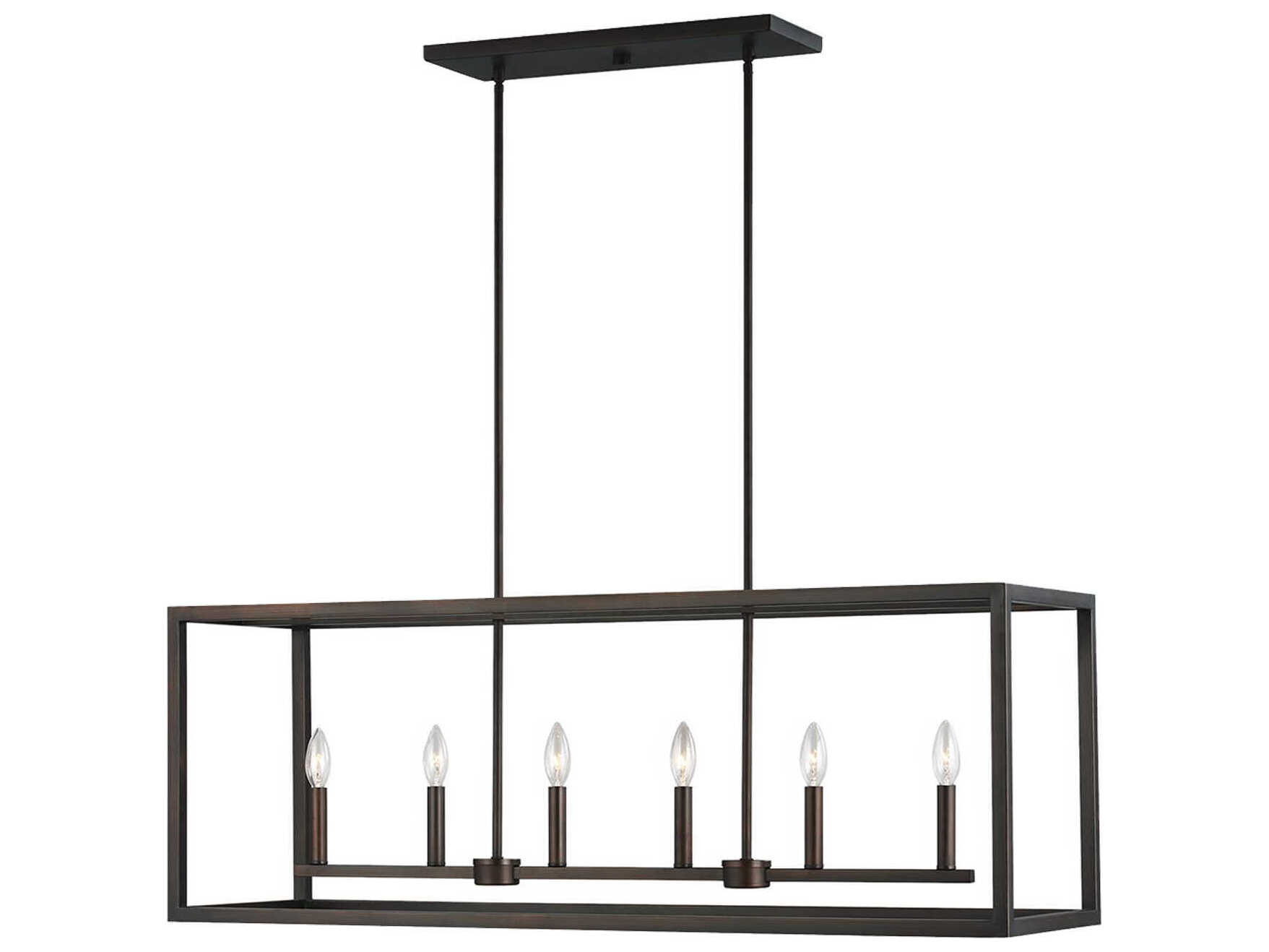 Generation Lighting Moffet Street 6-Light Bronze Linear Island Pendant