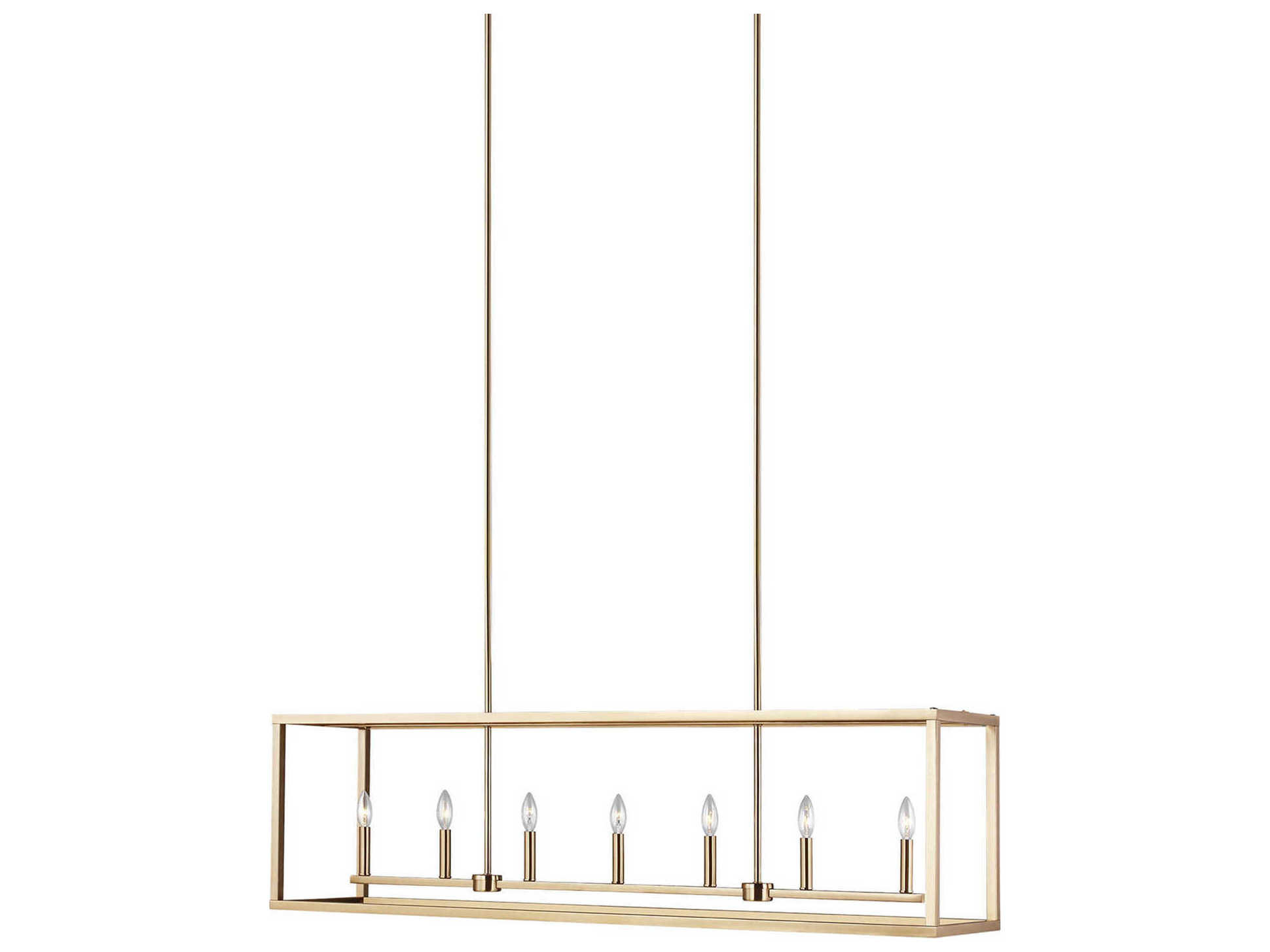 Generation Lighting Moffet Street 7-Light Satin Brass Linear Island Pendant