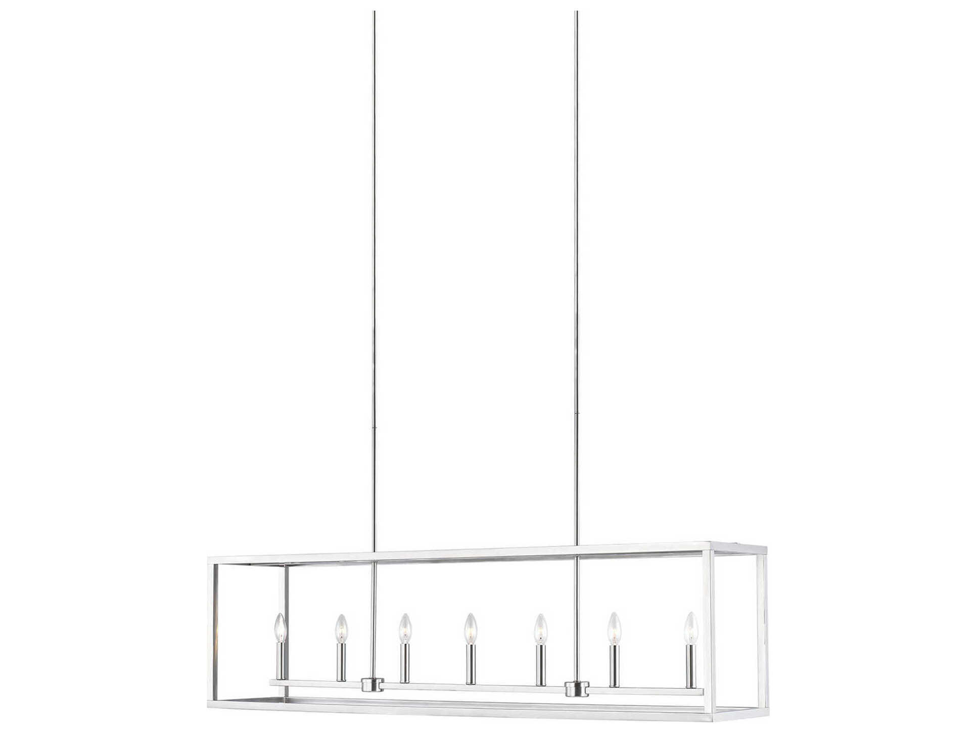 Generation Lighting Moffet Street 7-Light Brushed Nickel Linear Island Pendant