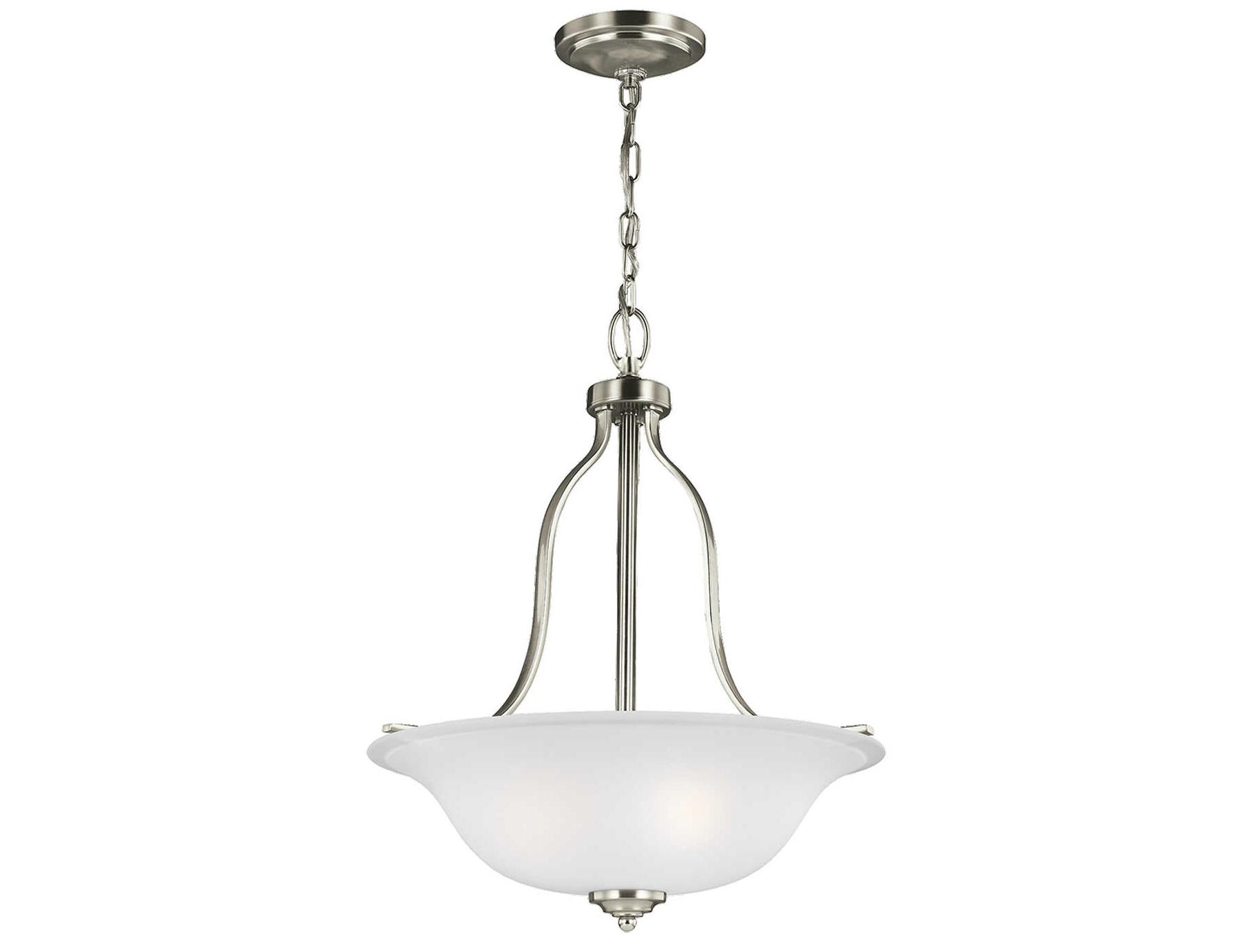 Generation Lighting Emmons 3-Light Brushed Nickel Glass Bowl Pendant