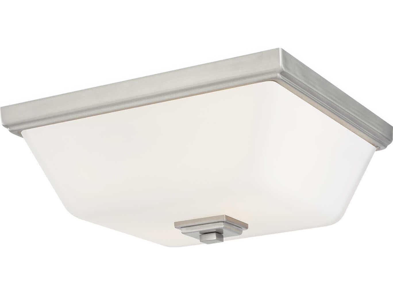 Generation Lighting Ellis Harper 2-Light Brushed Nickel Glass Flush Mount