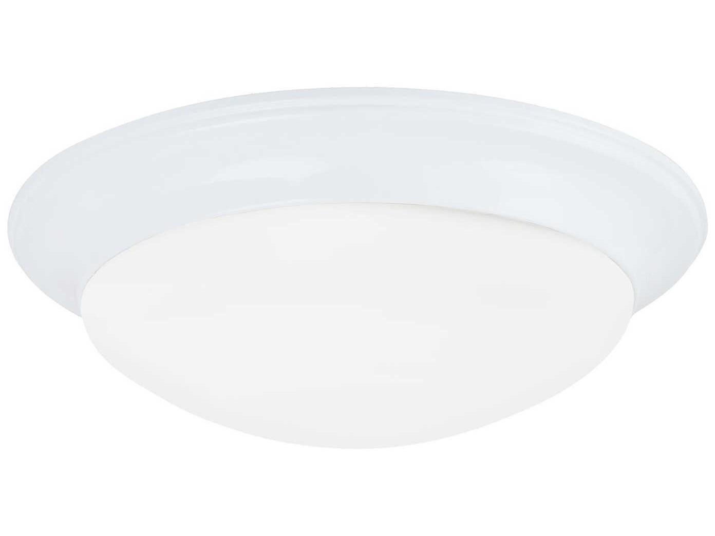 Generation Lighting Nash 1-Light White Glass Bowl Flush Mount