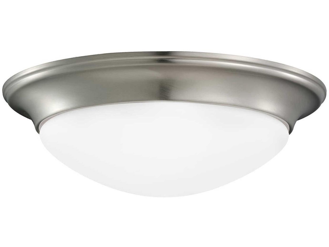 Generation Lighting Nash 1-Light Brushed Nickel Glass Bowl Flush Mount