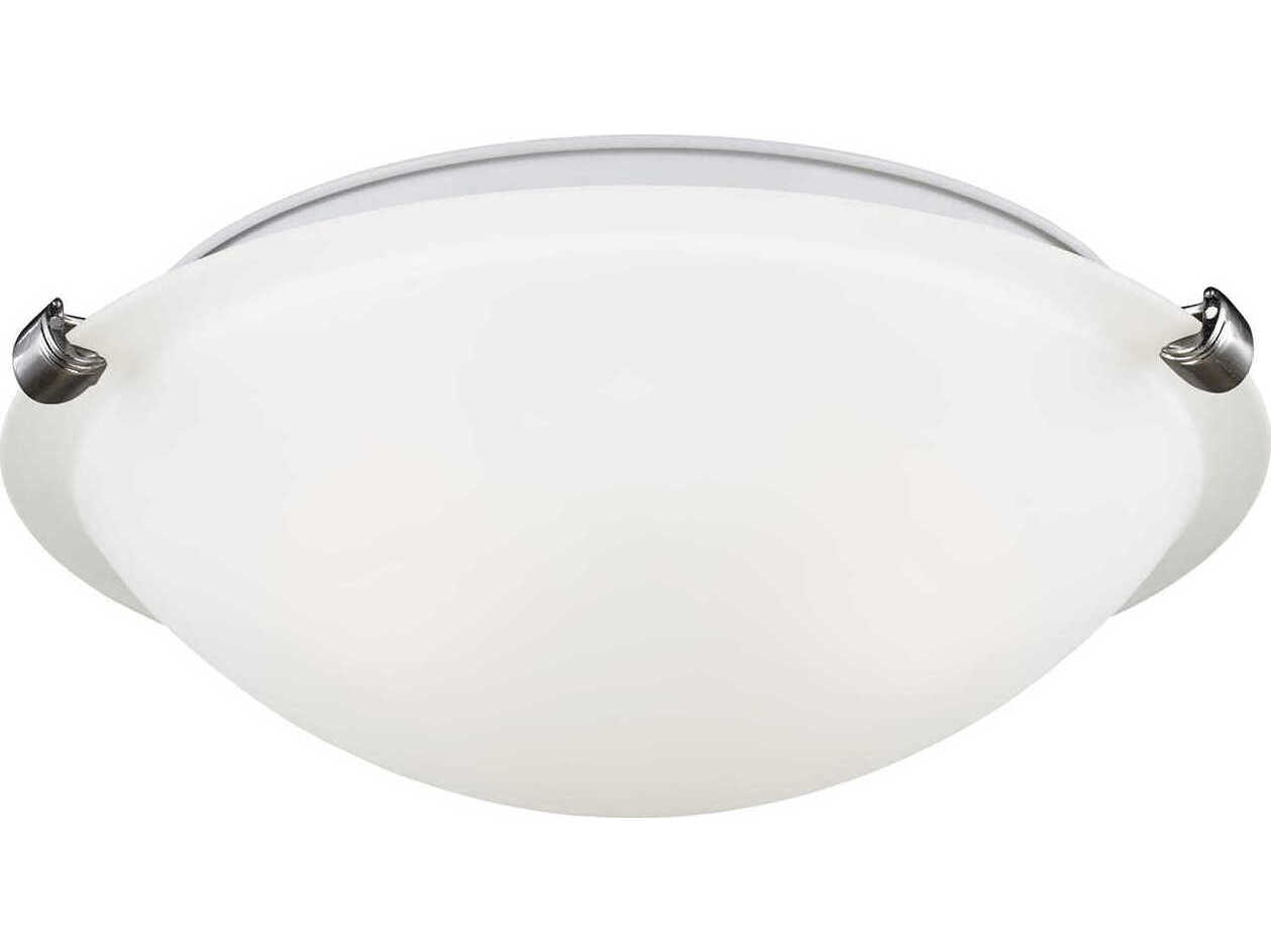 Generation Lighting Clip 2-Light Brushed Nickel Glass Bowl Flush Mount