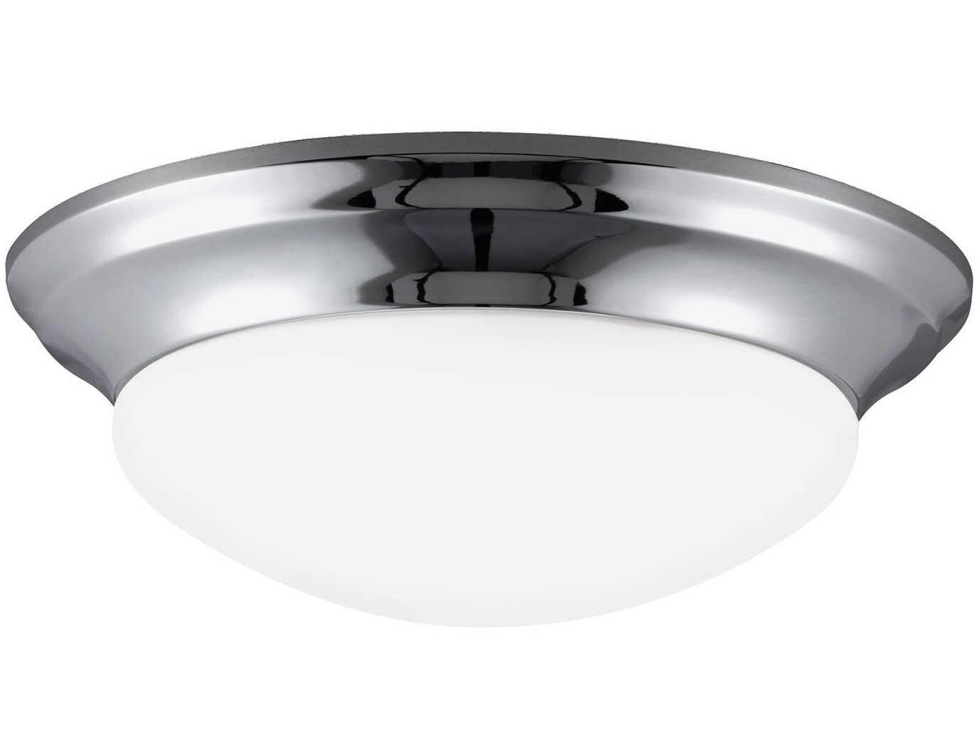 Generation Lighting Nash 2-Light Chrome Glass Bowl Flush Mount