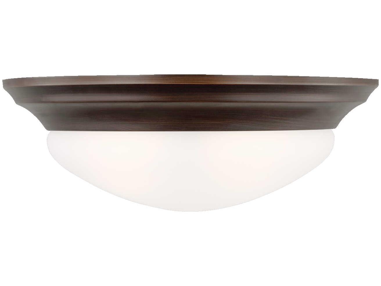 Generation Lighting Nash 2-Light Bronze Glass Bowl Flush Mount