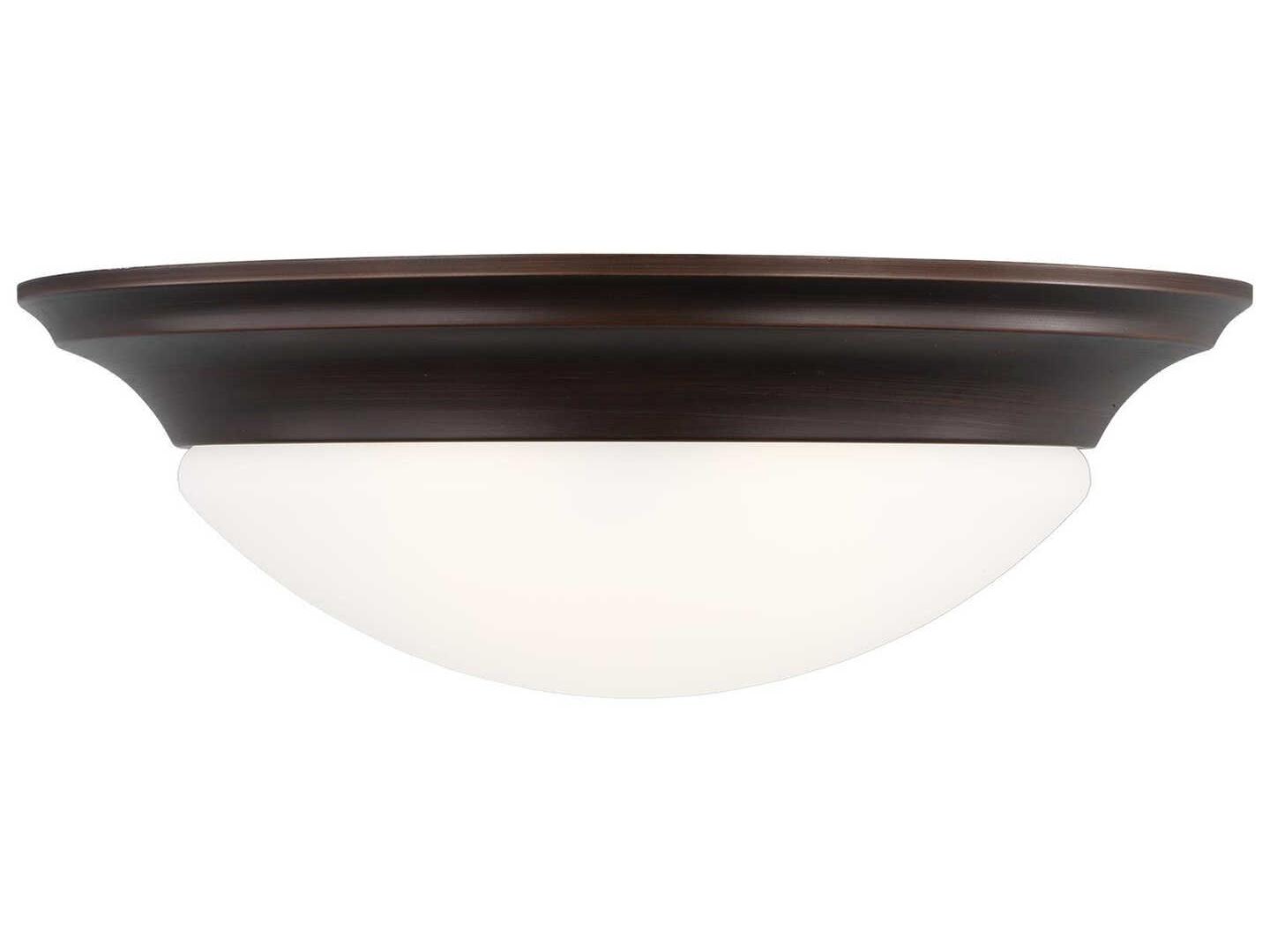 Generation Lighting Nash 3-Light Bronze Glass Bowl Flush Mount