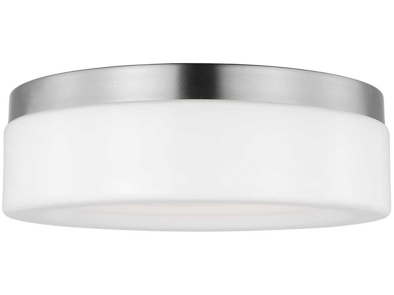 Generation Lighting Rhett 1-Light Brushed Nickel Glass LED Flush Mount