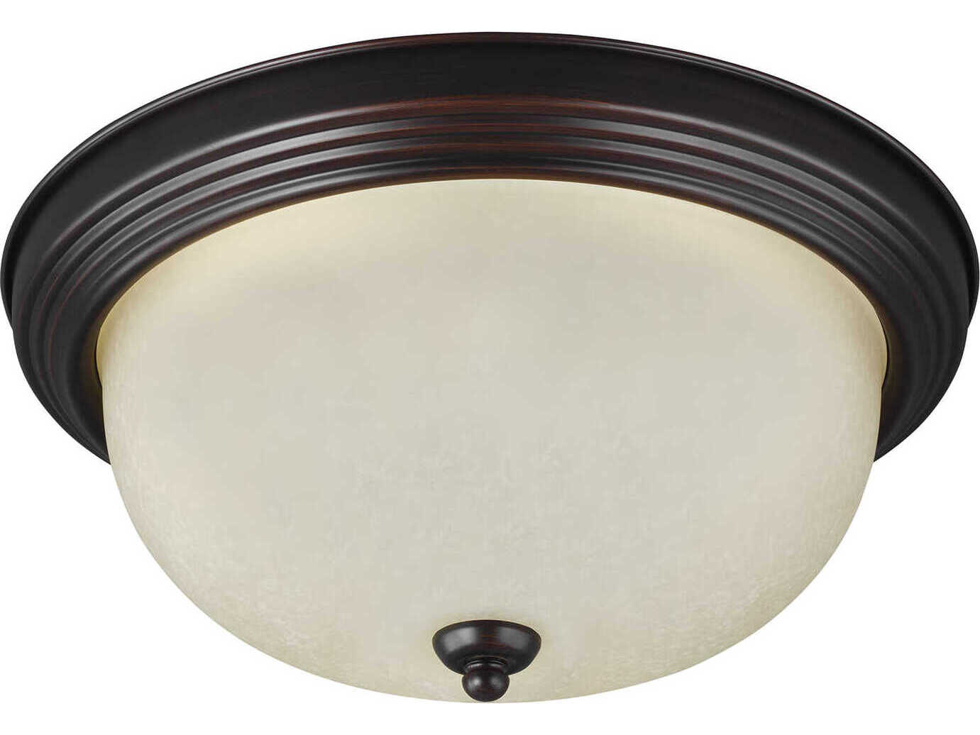 Generation Lighting Geary 1-Light Bronze Glass Bowl Flush Mount