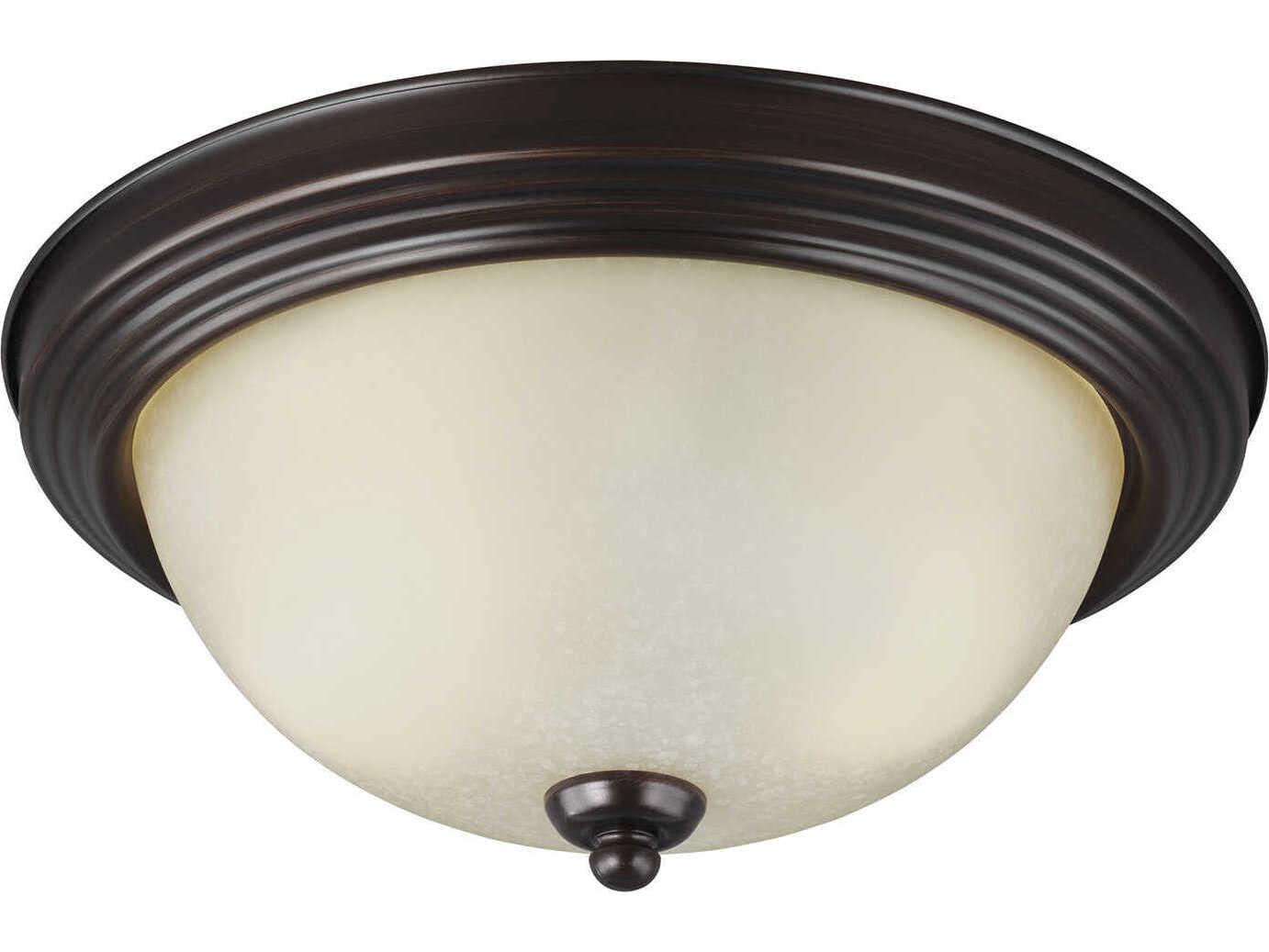 Generation Lighting Geary 2-Light Bronze Glass Bowl Flush Mount