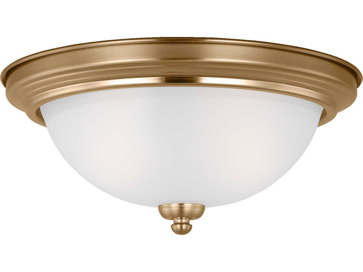 Generation Lighting Geary 2-Light Satin Brass Glass Bowl Flush Mount