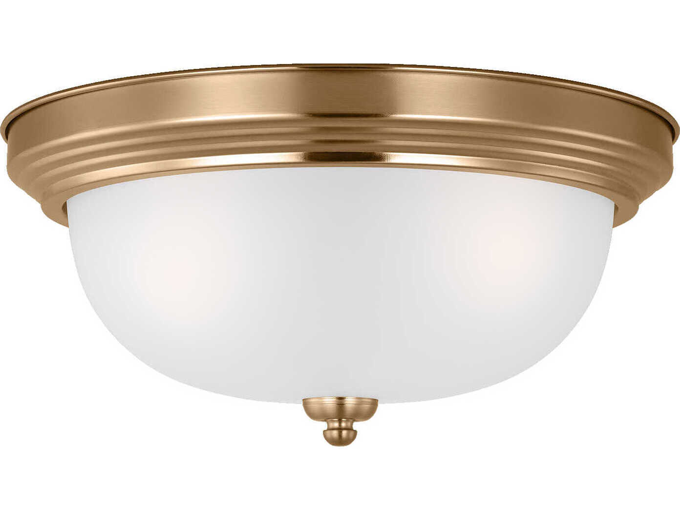 Generation Lighting Geary 3-Light Satin Brass Glass Bowl Flush Mount