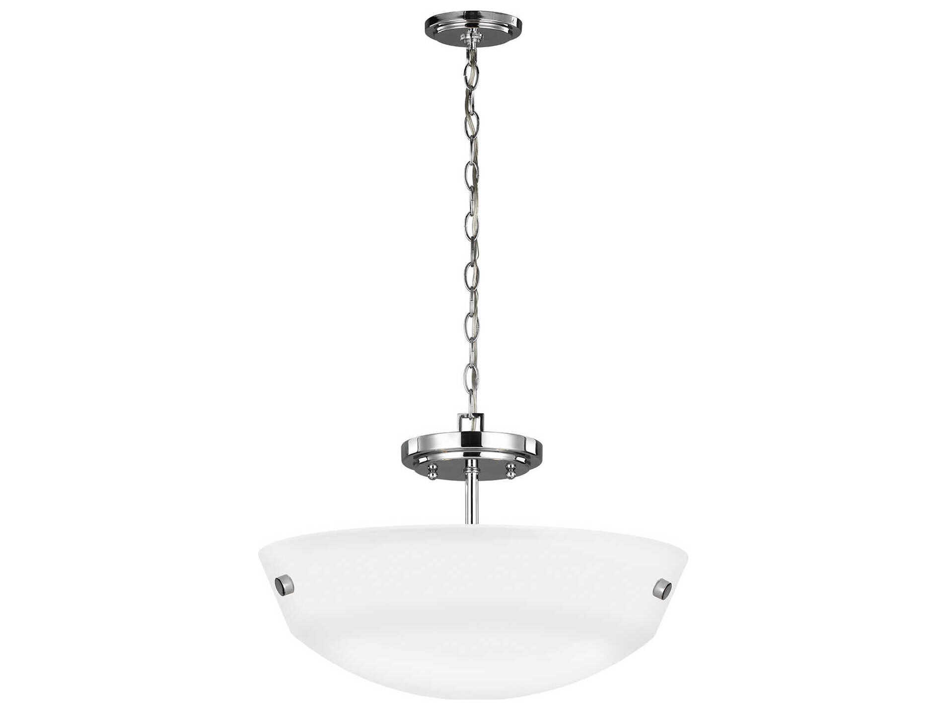 Generation Lighting Kerrville 2-Light Chrome Glass Bowl Pendant