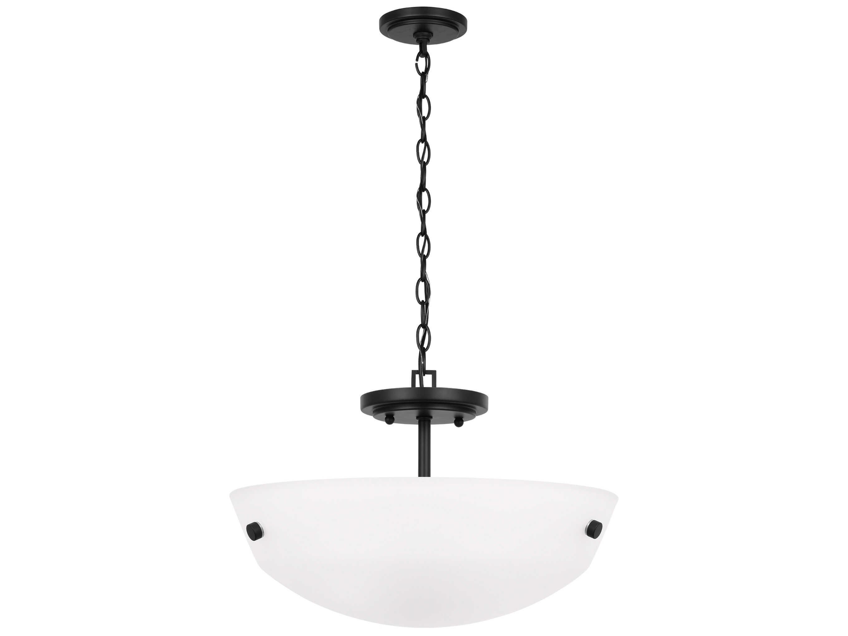 Generation Lighting Kerrville 2-Light Midnight Black Bowl Pendant