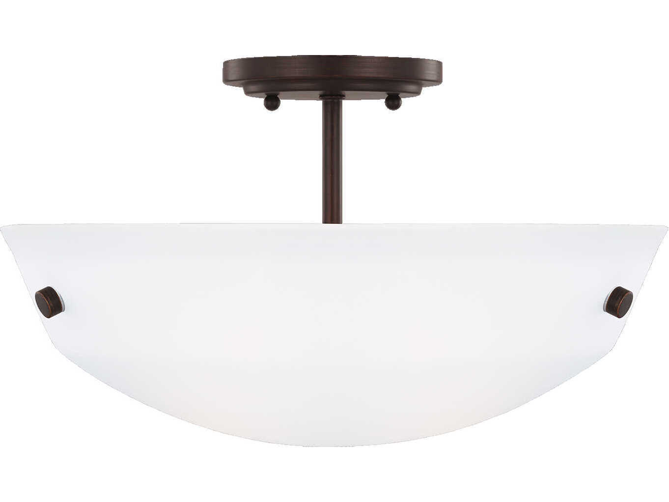 Generation Lighting Kerrville 2-Light Bronze Glass Bowl Semi Flush Mount