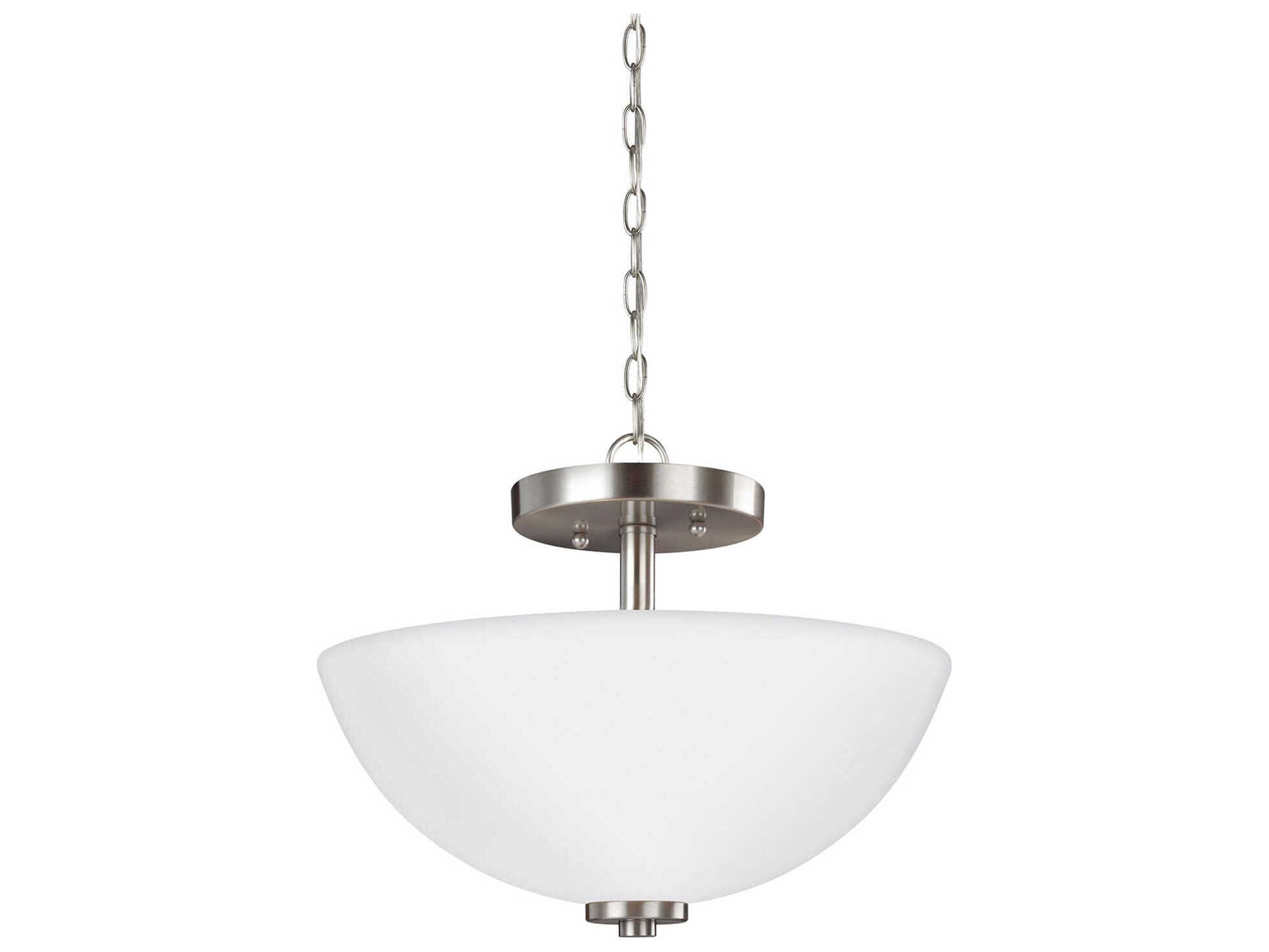 Generation Lighting Oslo 2-Light Brushed Nickel Glass Bowl Pendant