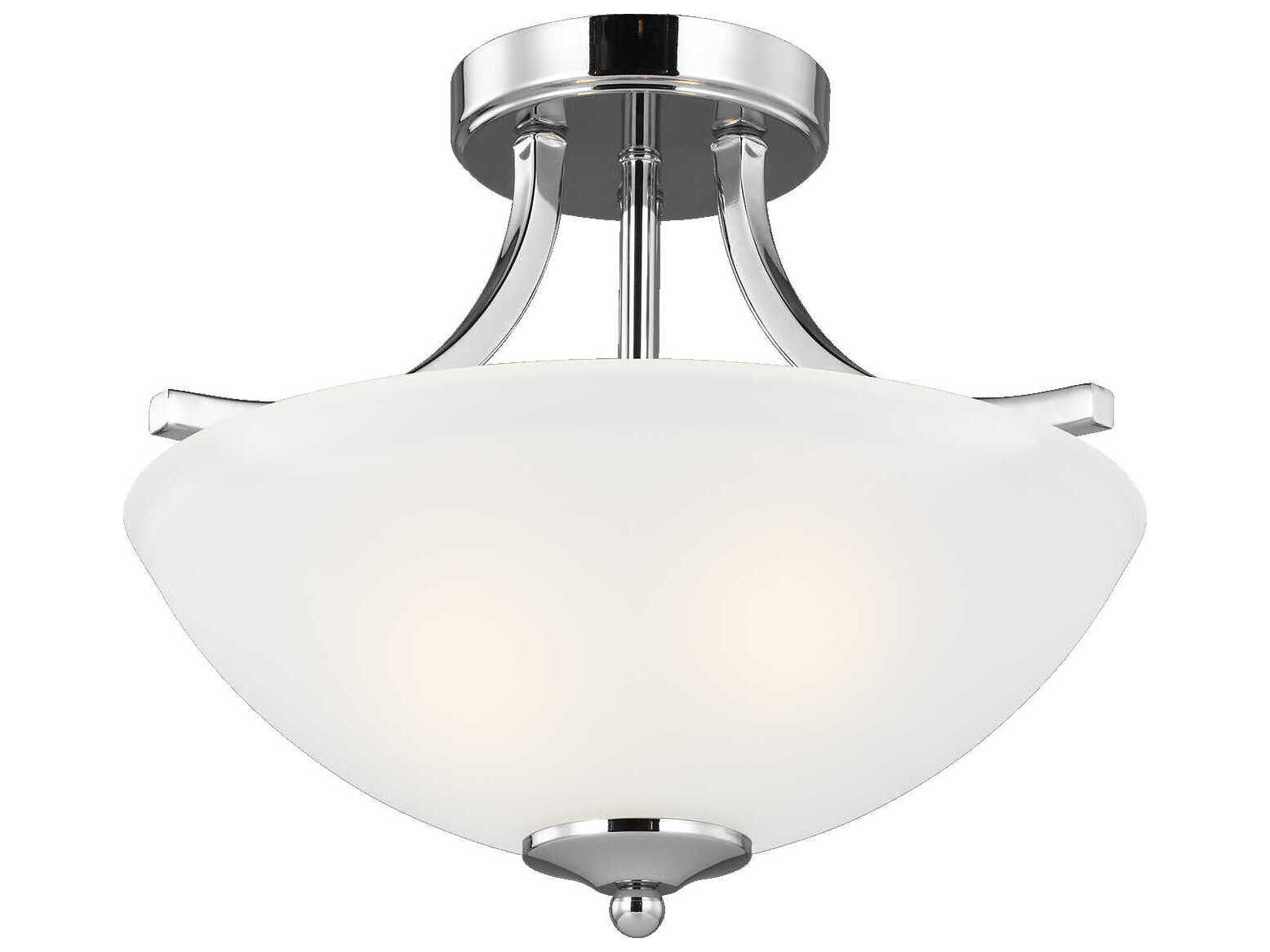 Generation Lighting Geary 2-Light Chrome Glass Bowl Flush Mount