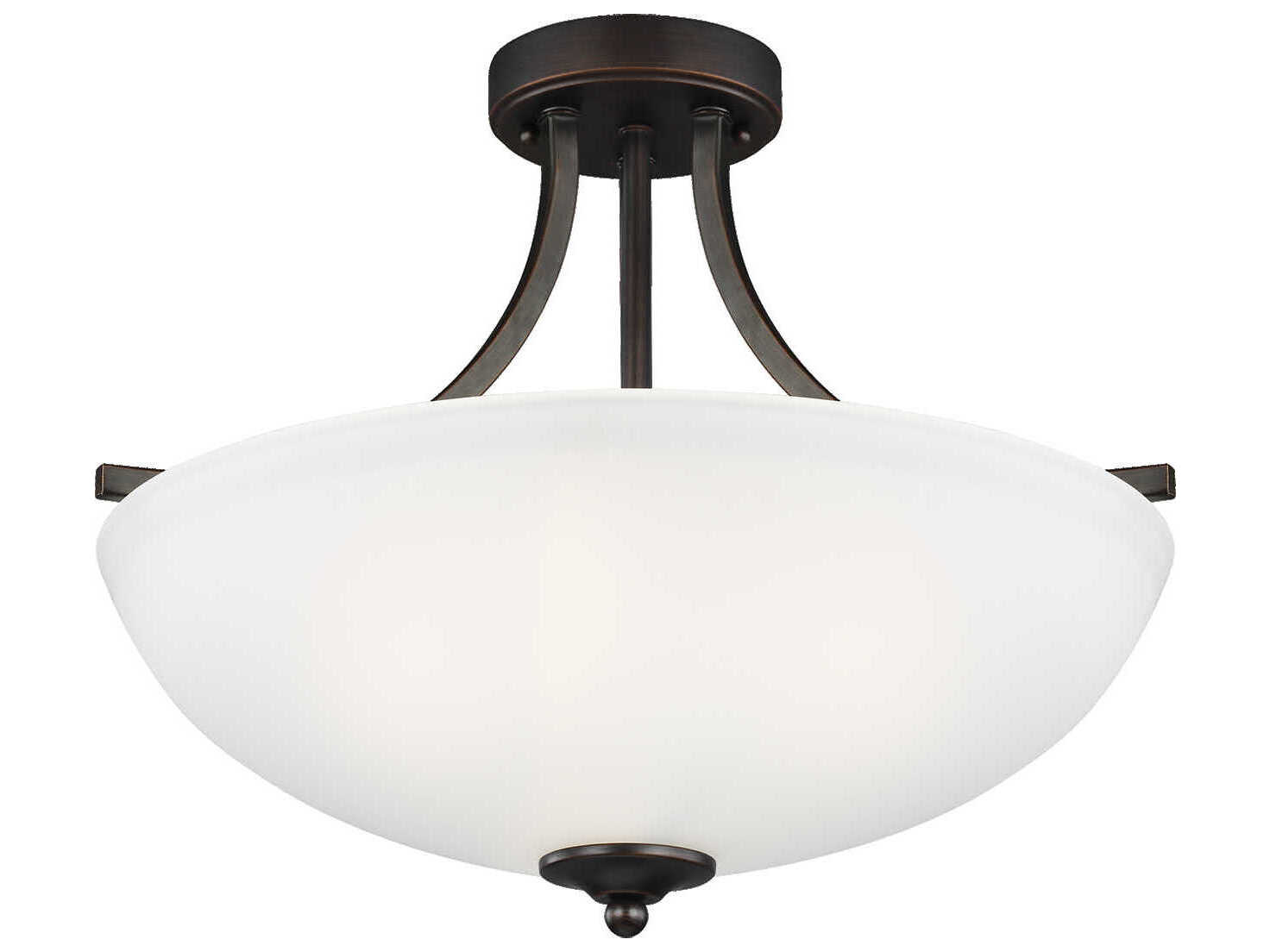 Generation Lighting Geary 3-Light Bronze Glass Bowl Semi Flush Mount