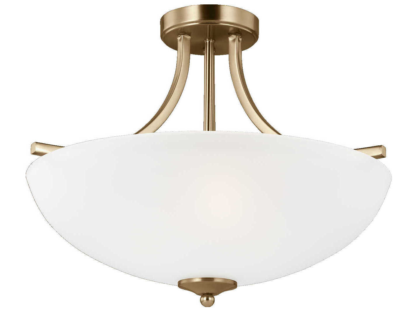 Generation Lighting Geary 3-Light Satin Brass Glass Bowl Pendant