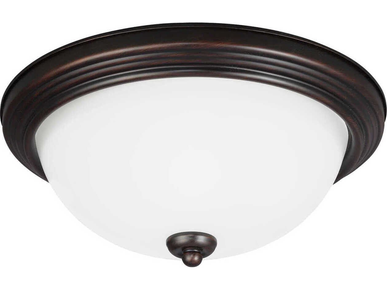 Generation Lighting Geary 2-Light Bronze Glass Bowl Flush Mount