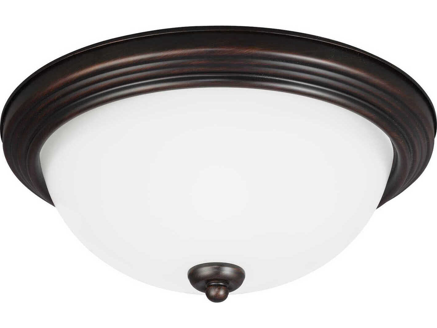 Generation Lighting Geary 3-Light Bronze Glass Bowl Flush Mount