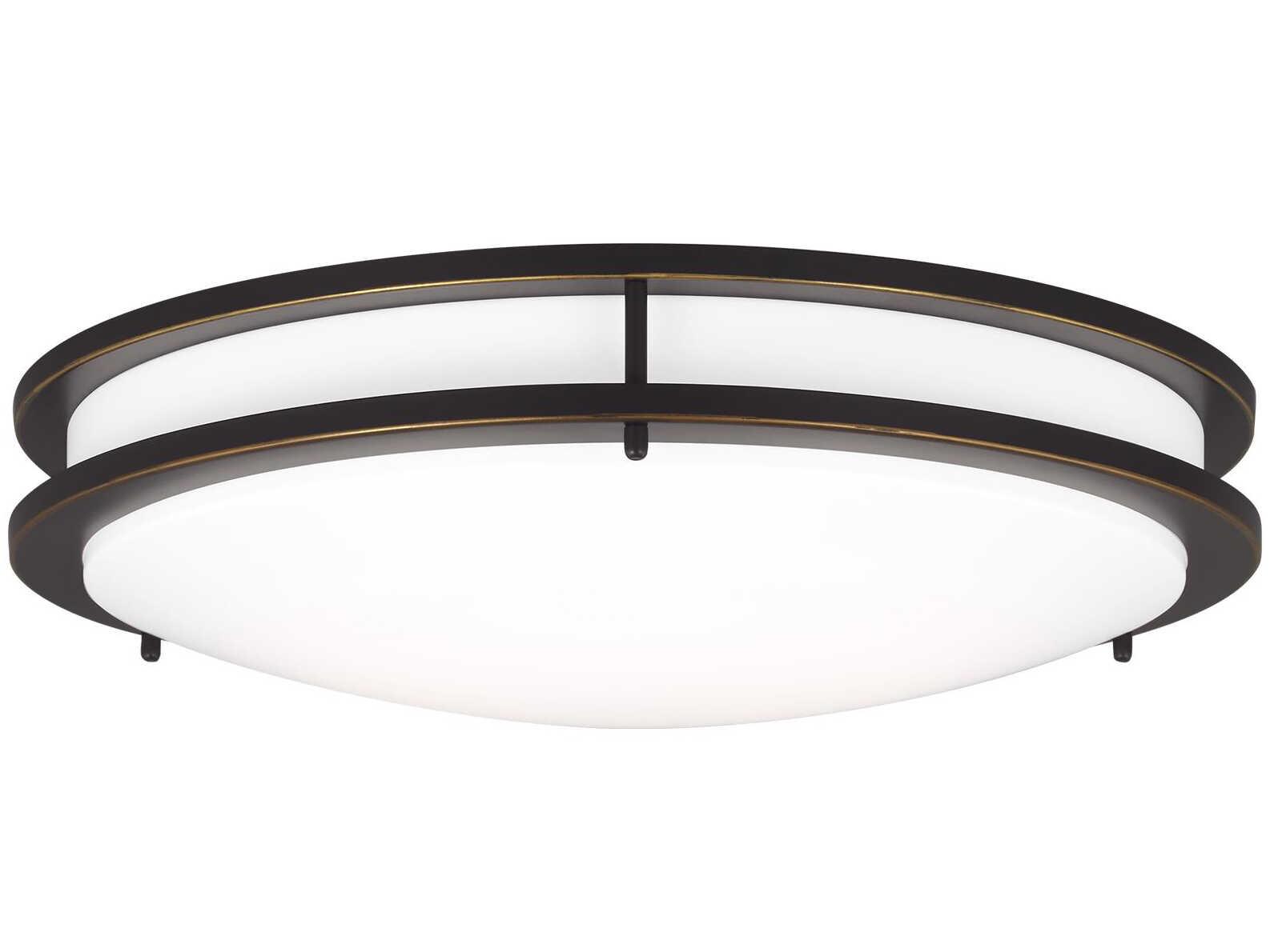 Generation Lighting Mahone 1-Light Antique Bronze LED Flush Mount