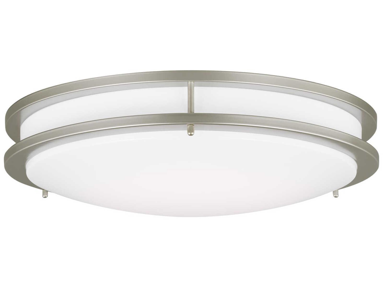 Generation Lighting Mahone 1-Light Painted Brushed Nickel LED Flush Mount
