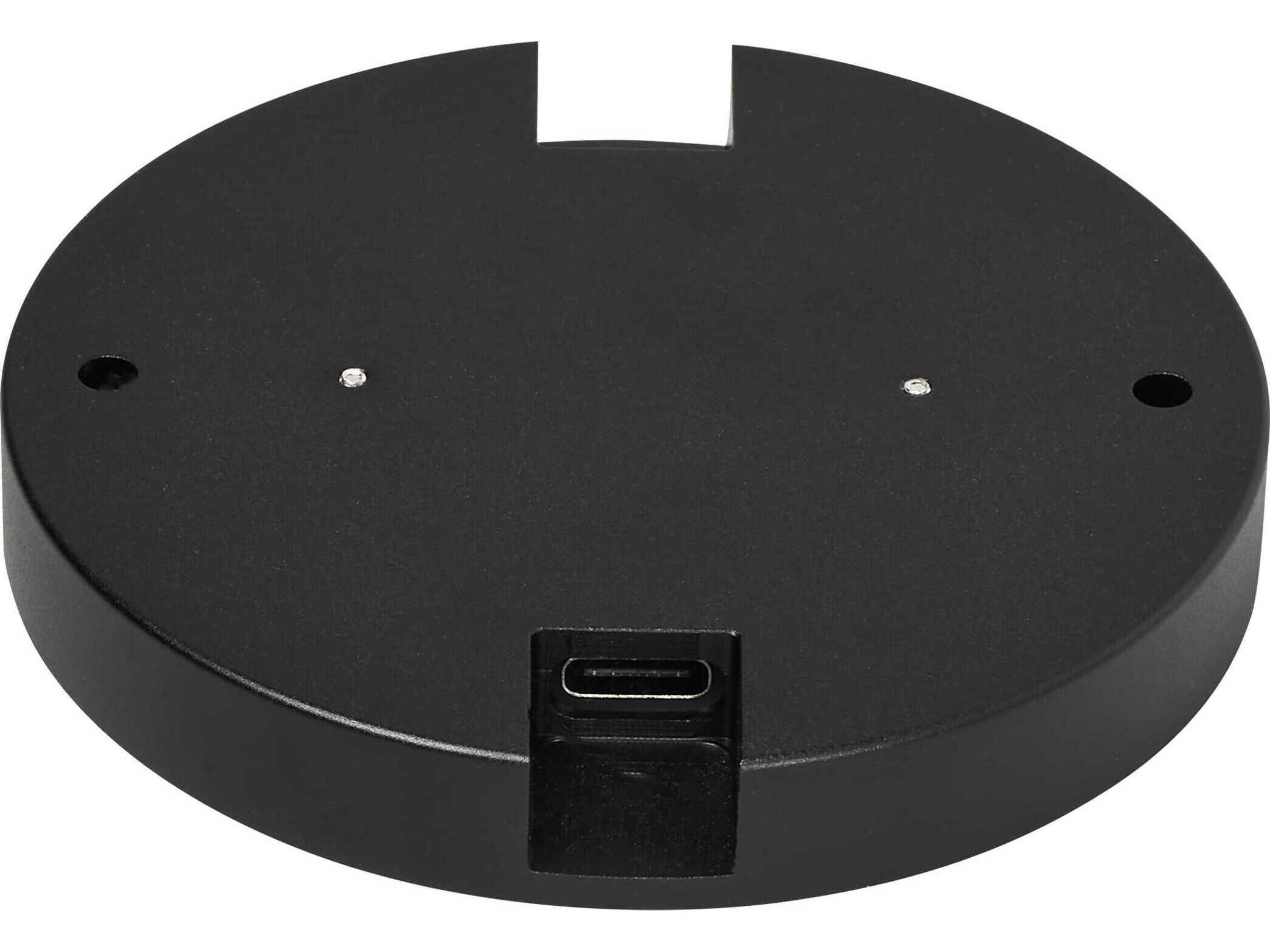 Generation Lighting Disk Black 3000K Round Under Cabinet Light