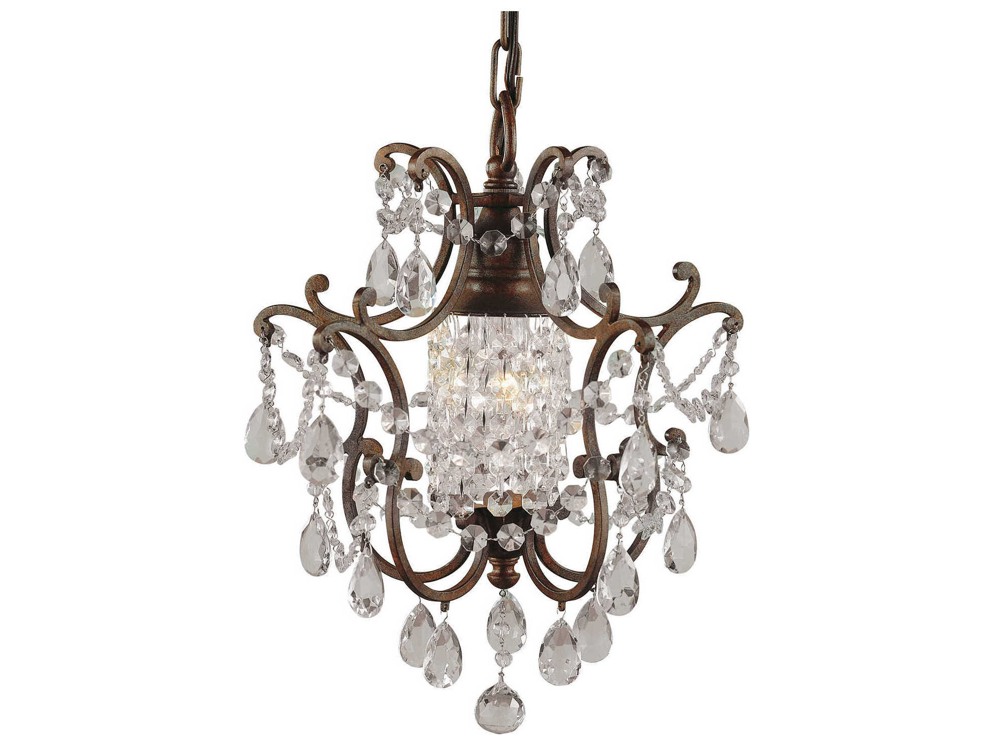 Generation Lighting Maison De Ville 1-Light British Bronze Crystal Chandelier