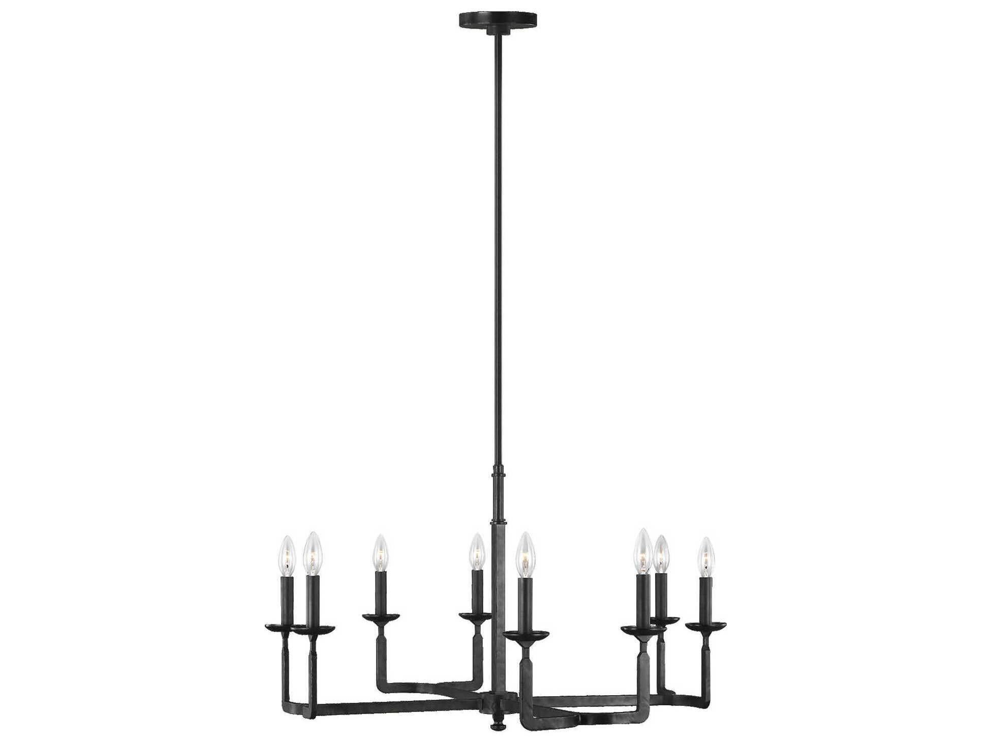Generation Lighting Ansley 8-Light Aged Iron Black Candelabra Chandelier