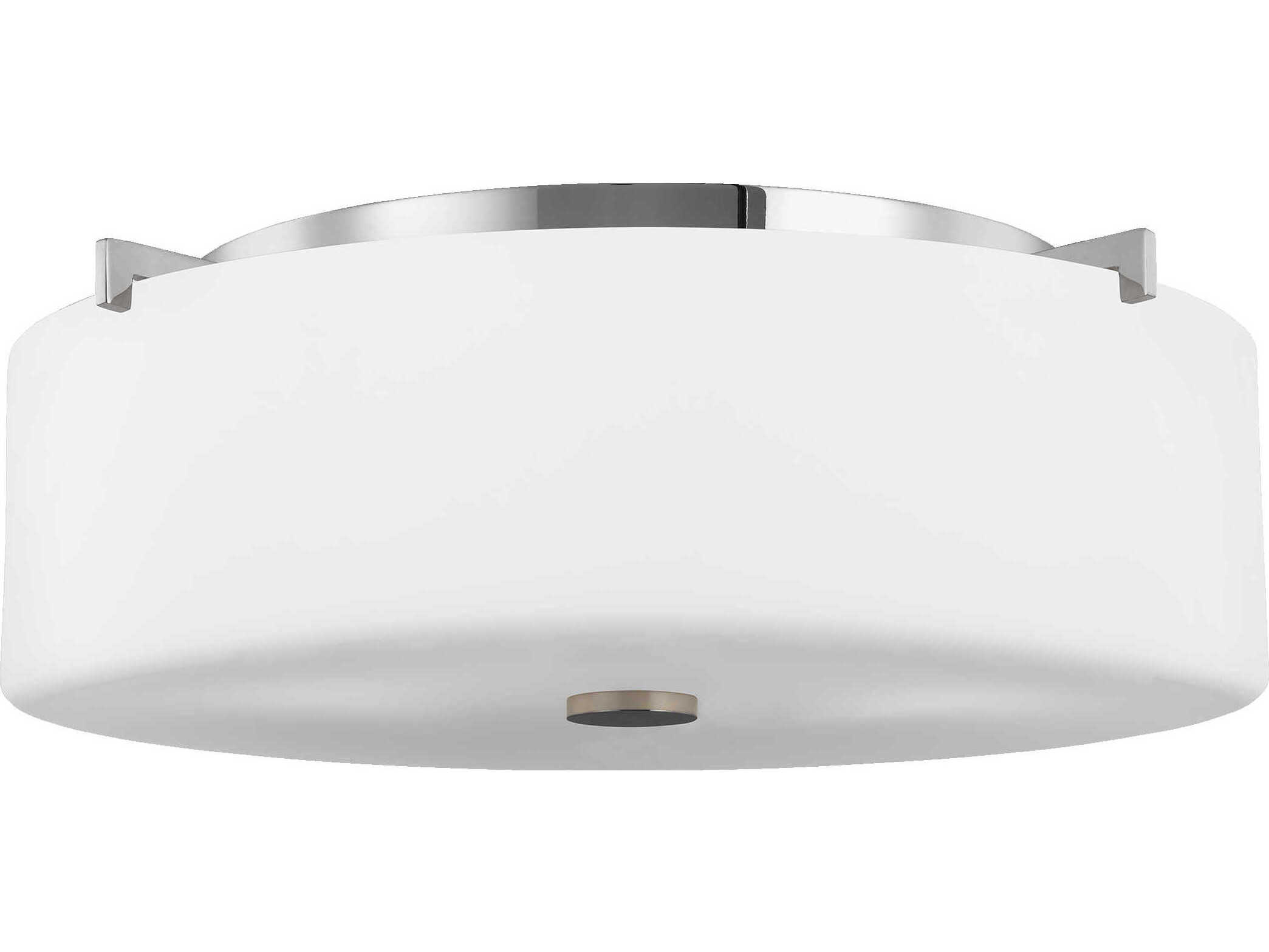 Generation Lighting Sunset Drive 3-Light Chrome Glass Drum Flush Mount