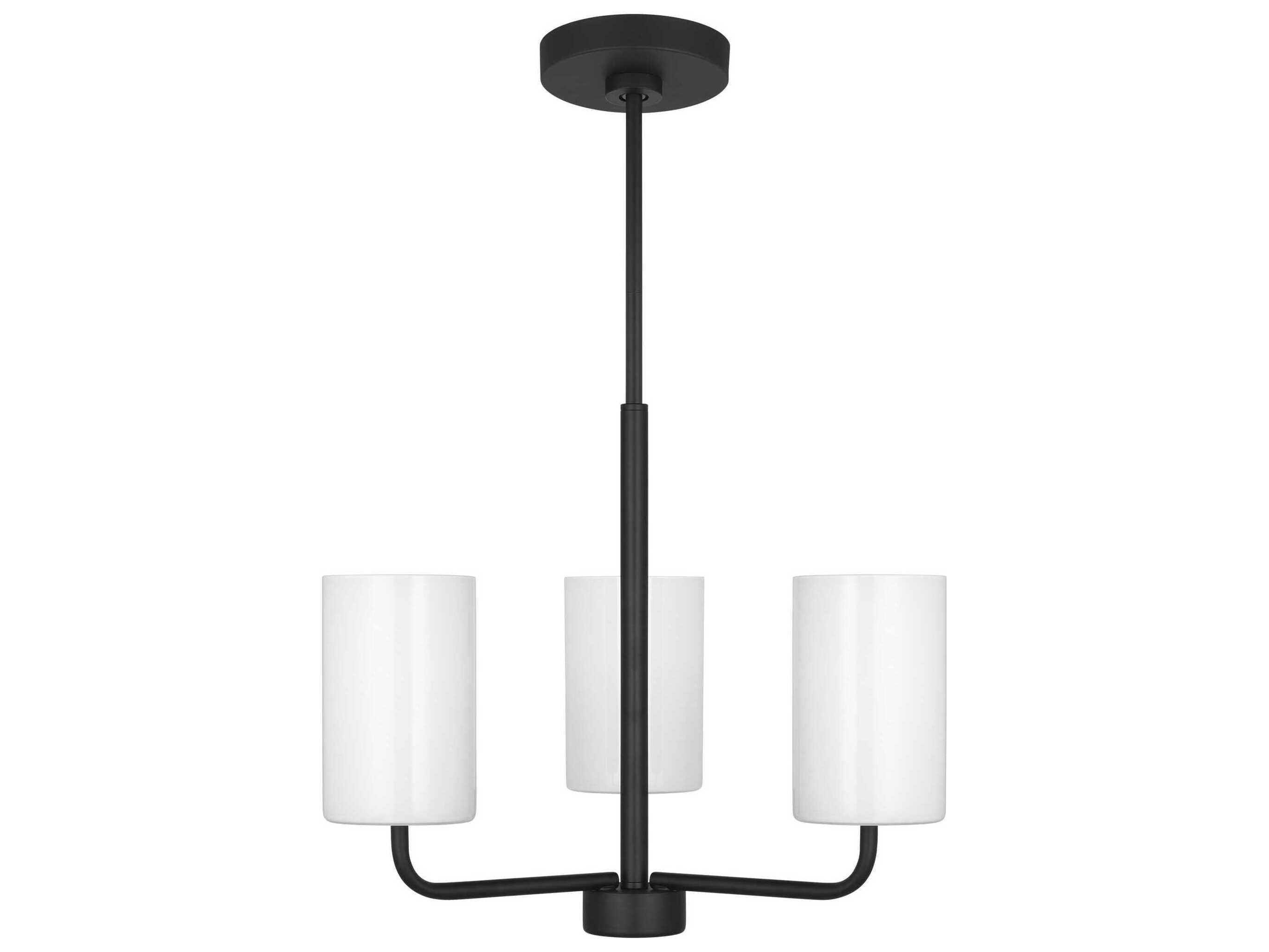 Generation Lighting Rhett 3-Light Midnight Black Cylinder Chandelier