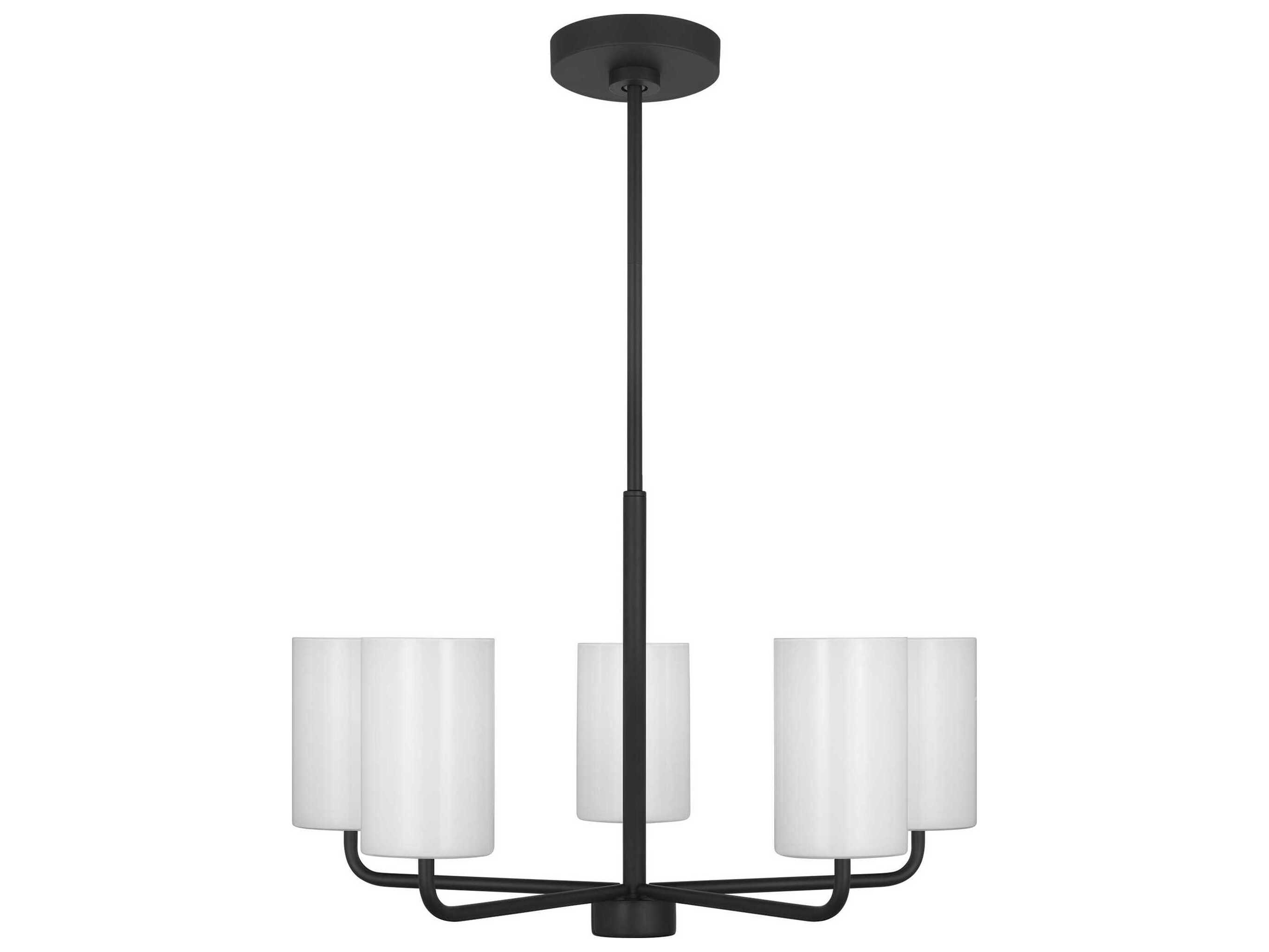 Generation Lighting Rhett 5-Light Midnight Black Cylinder Chandelier