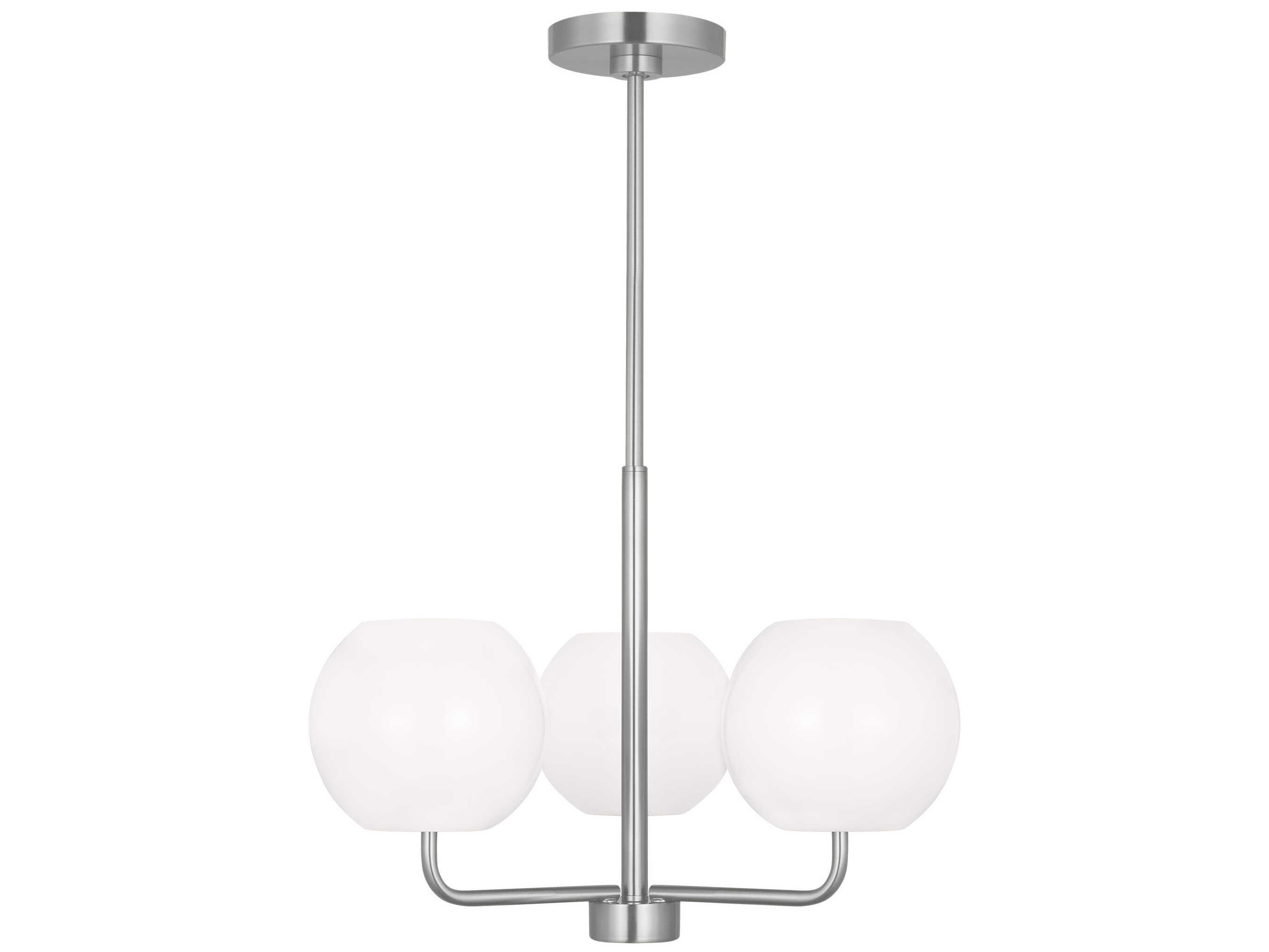 Generation Lighting Rory 3-Light Brushed Steel Globe Chandelier