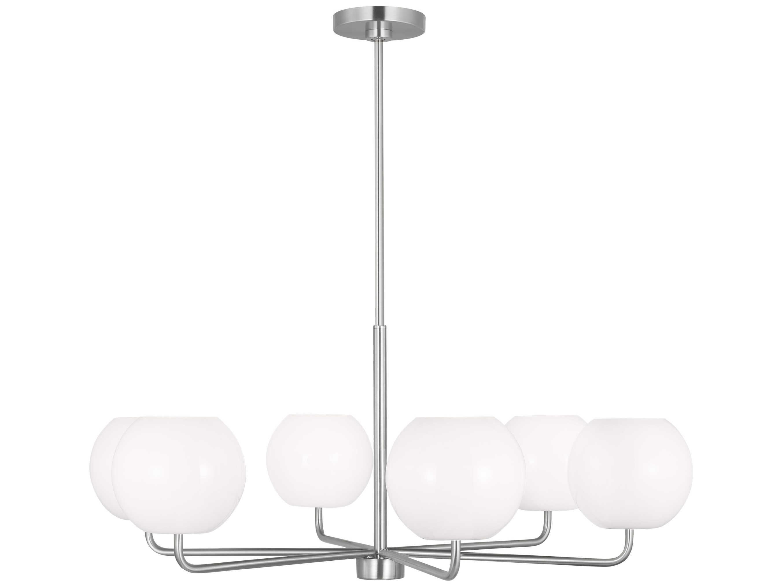 Generation Lighting Rory 6-Light Brushed Steel Globe Chandelier