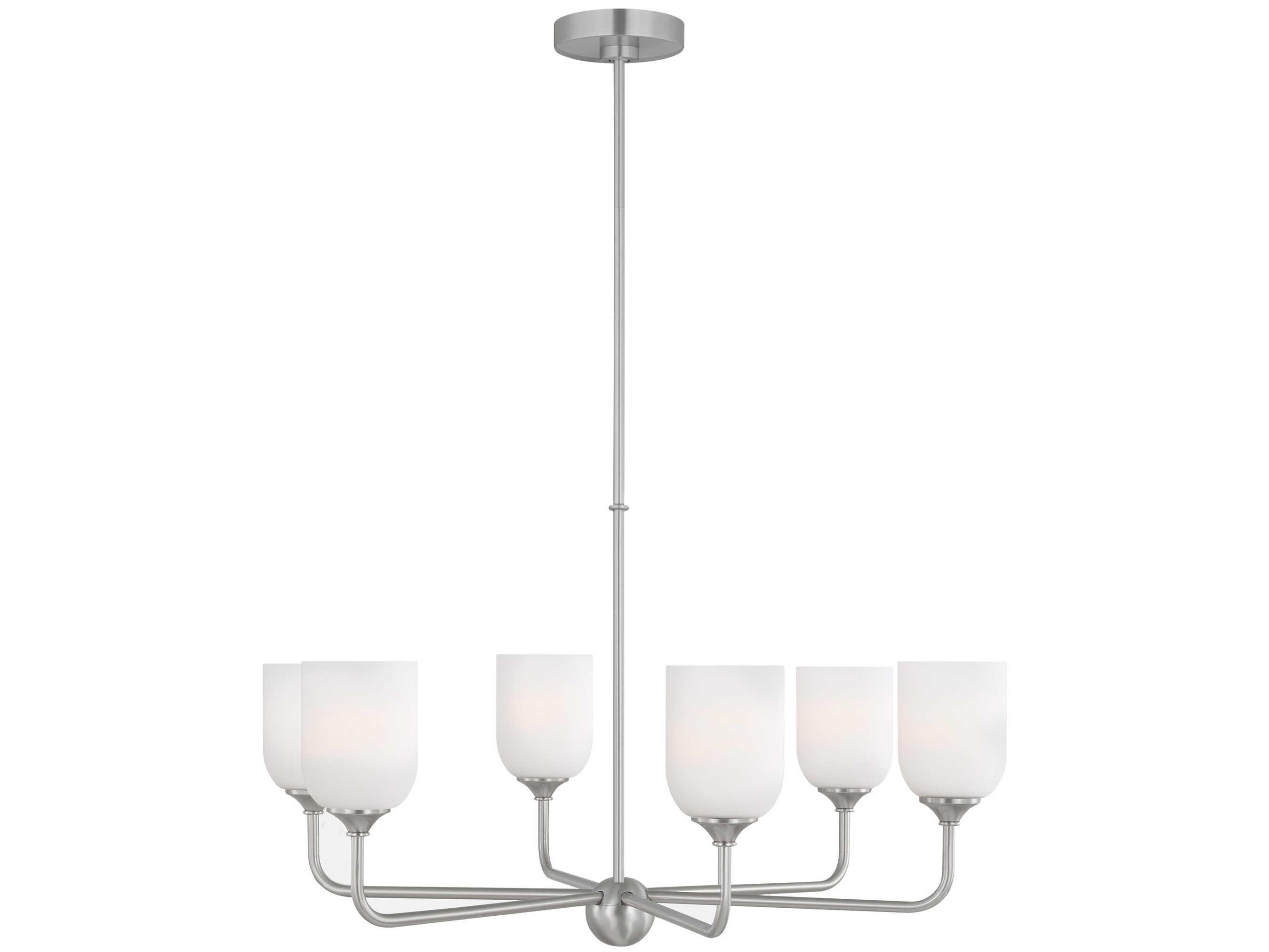 Generation Lighting Emile 6-Light Brushed Steel Chandelier