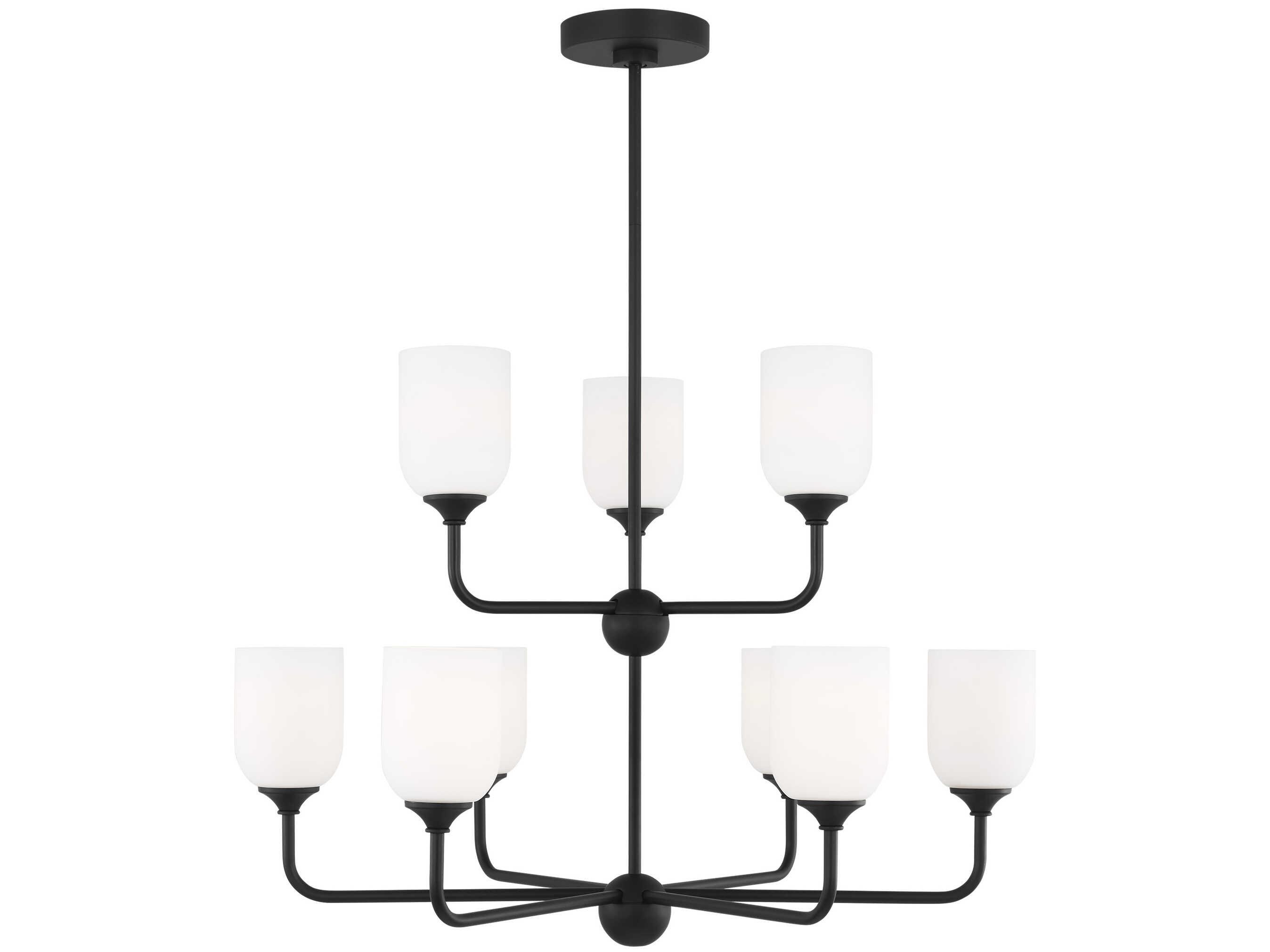 Generation Lighting Emile 9-Light Midnight Black Tiered Chandelier
