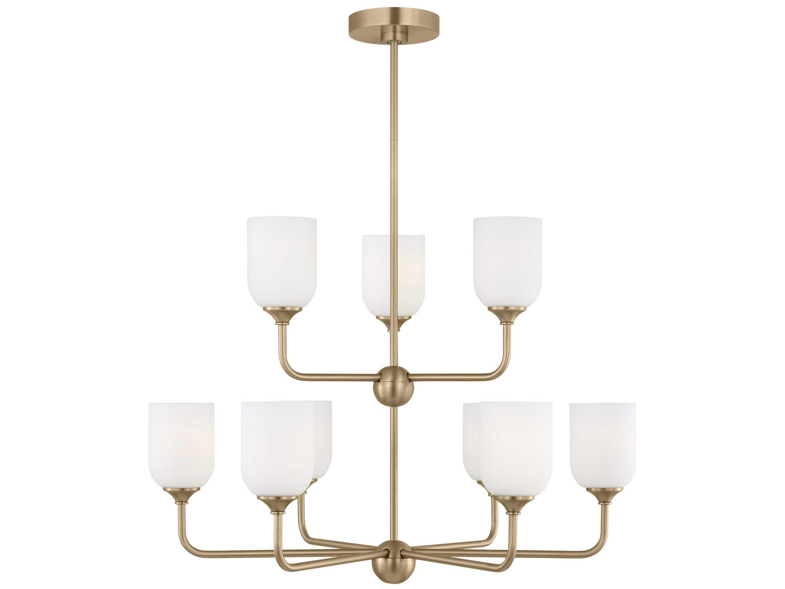 Generation Lighting Emile 9-Light Satin Bronze Tiered Chandelier