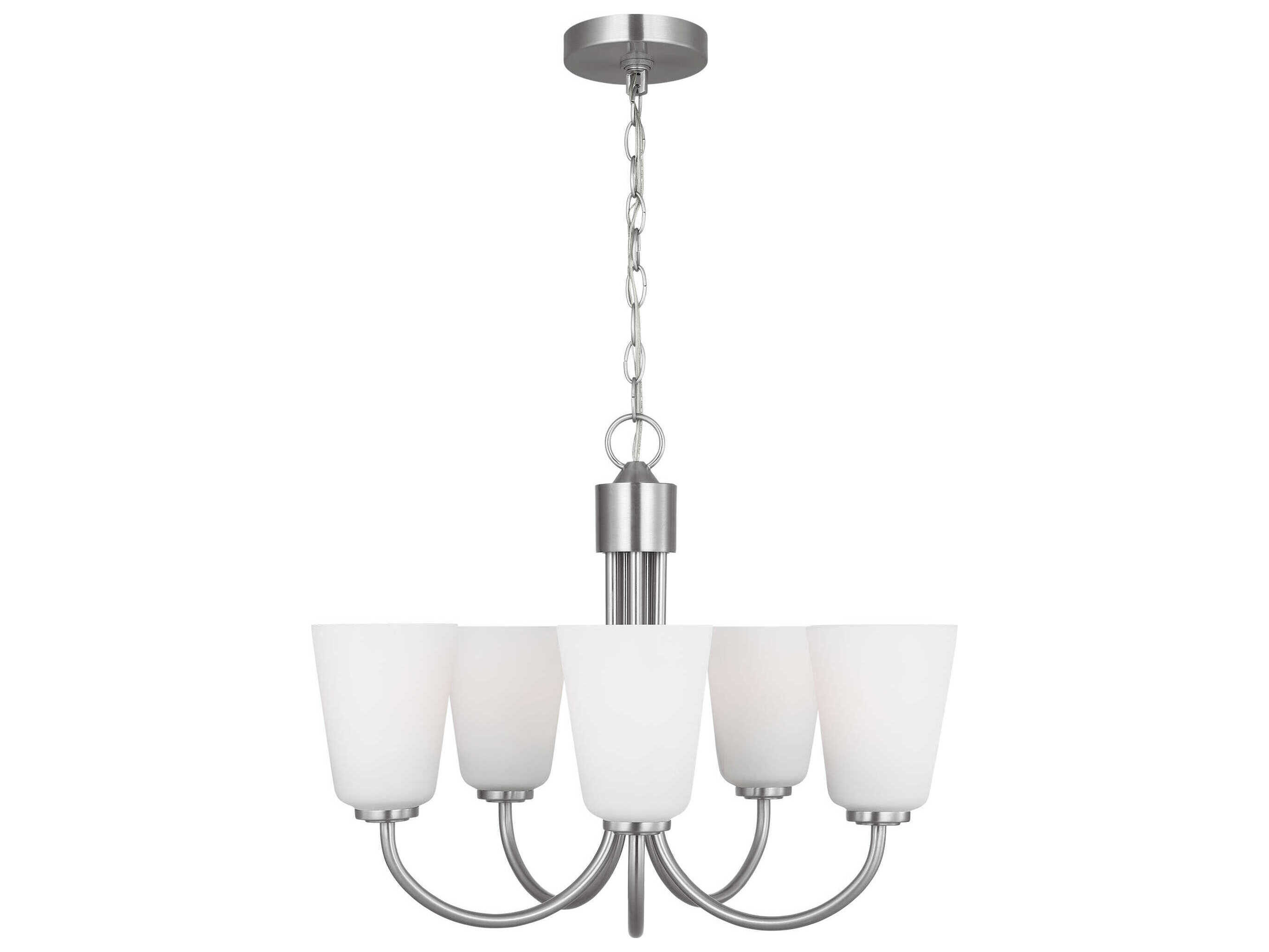 Generation Lighting Miles 5-Light Brushed Nickel Bell Chandelier