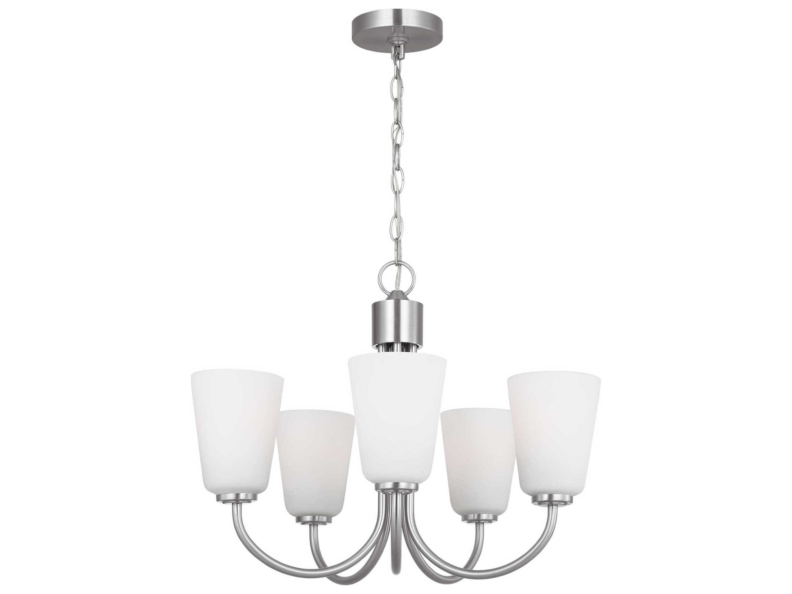 Generation Lighting Miles 5-Light Brushed Nickel Bell Chandelier