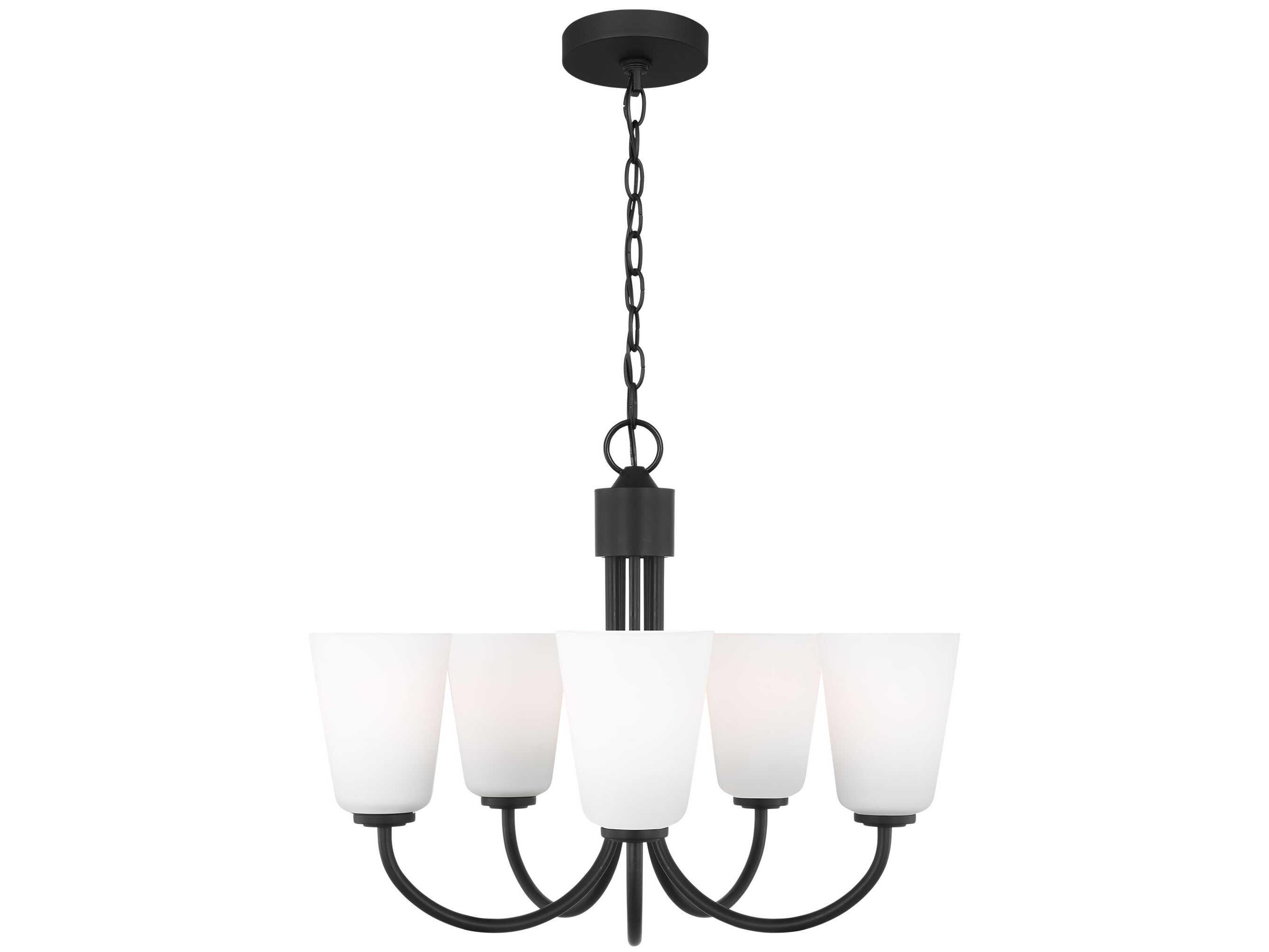 Generation Lighting Miles 5-Light Midnight Black Bell Chandelier