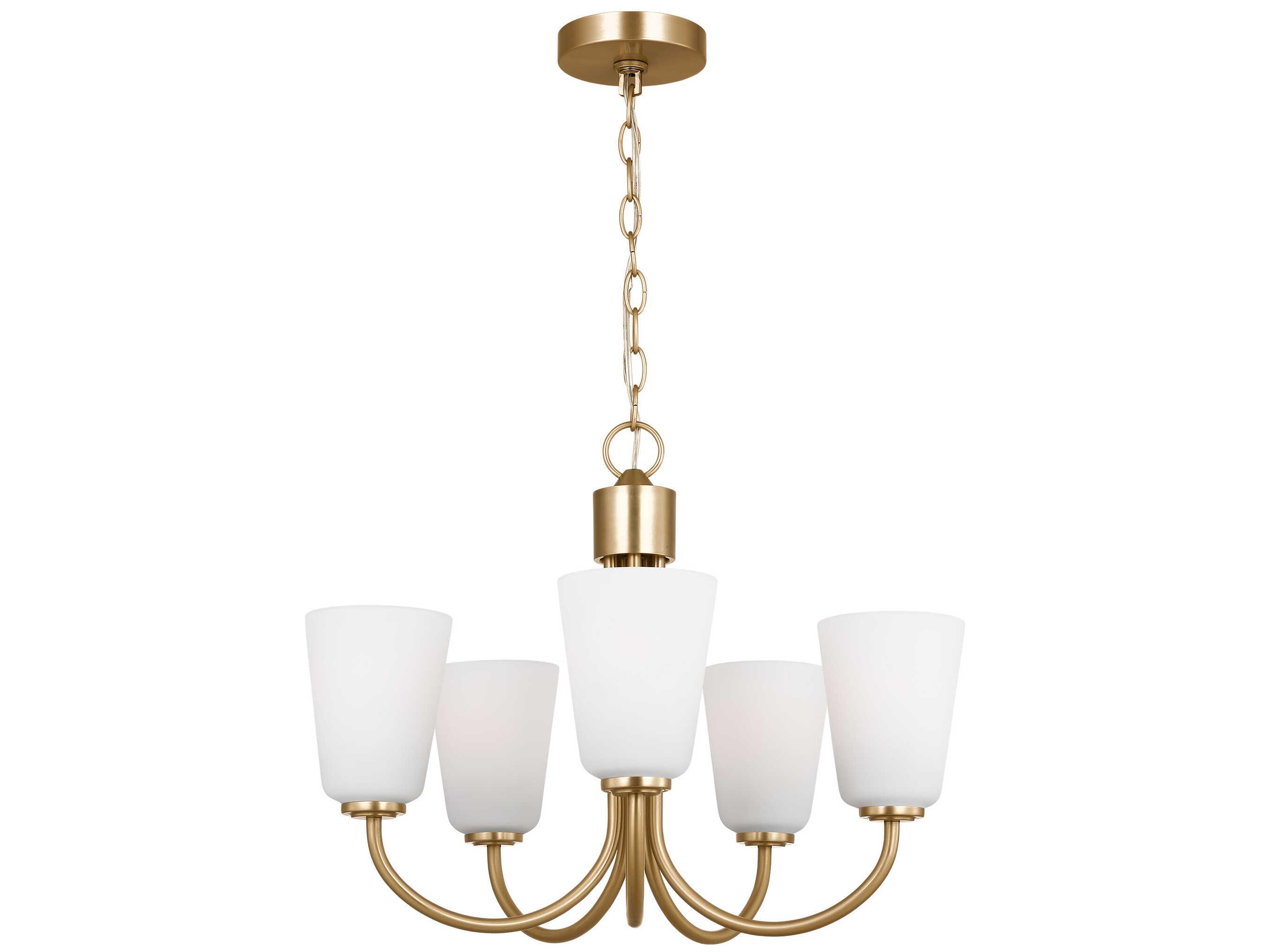 Generation Lighting Miles 5-Light Satin Brass Bell Chandelier