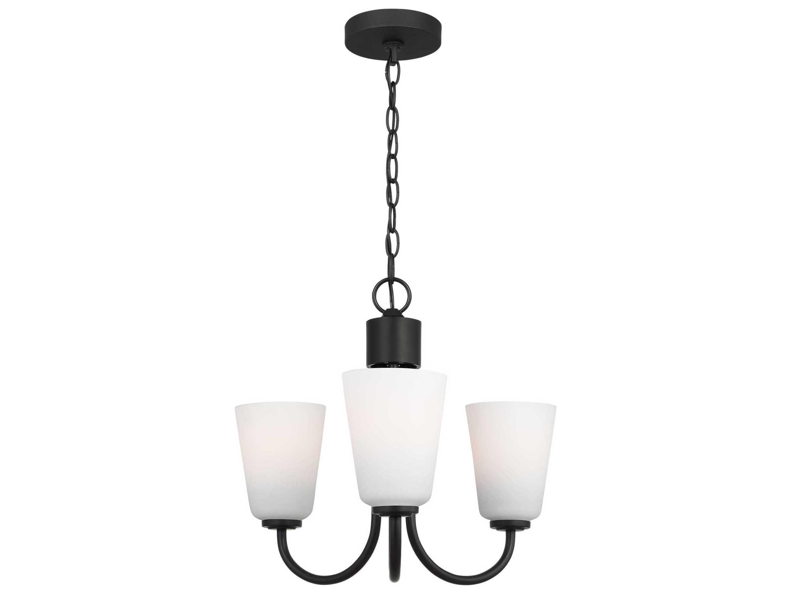 Generation Lighting Miles 3-Light Midnight Black Bell Chandelier