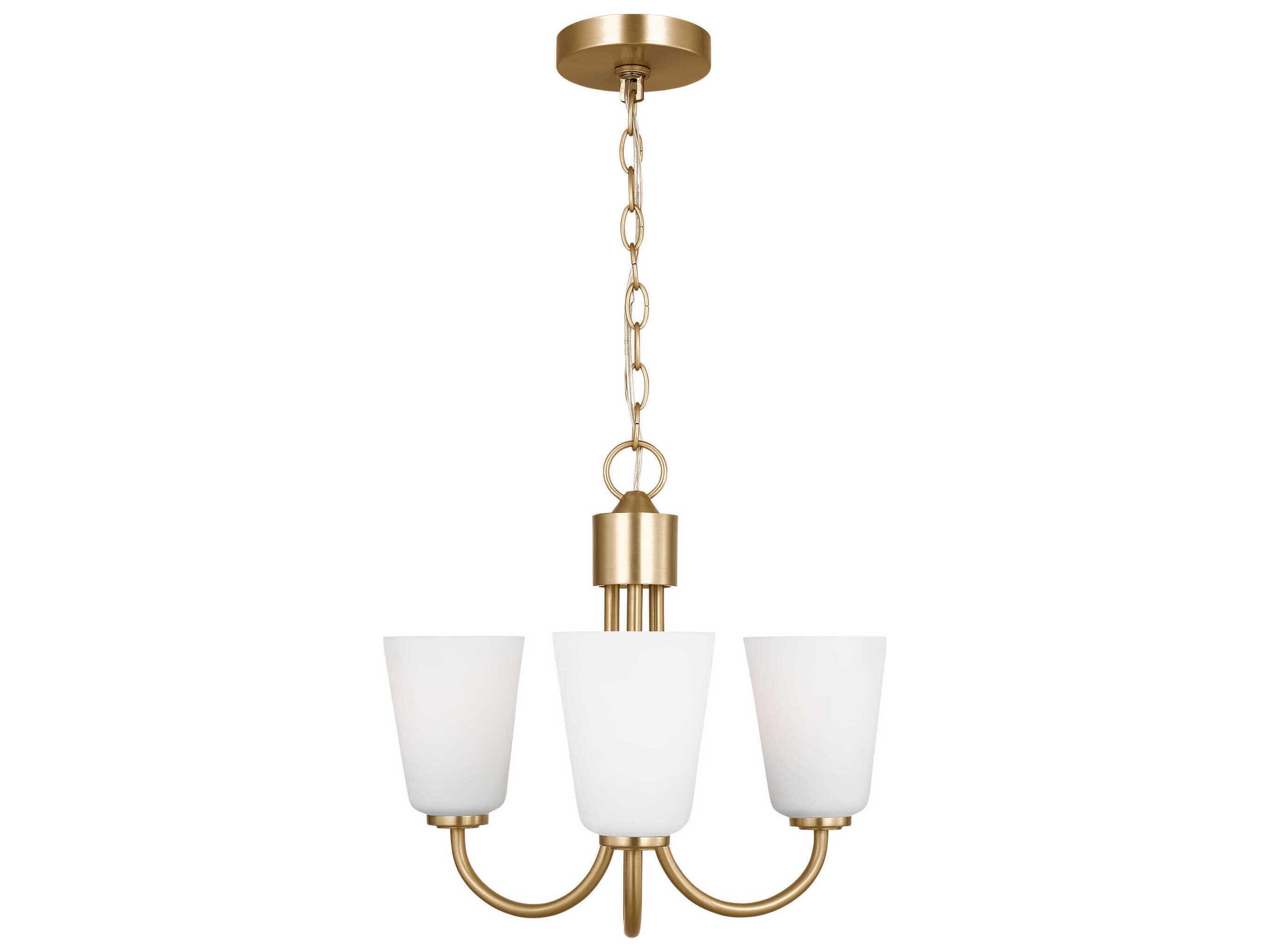 Generation Lighting Miles 3-Light Satin Brass Bell Chandelier