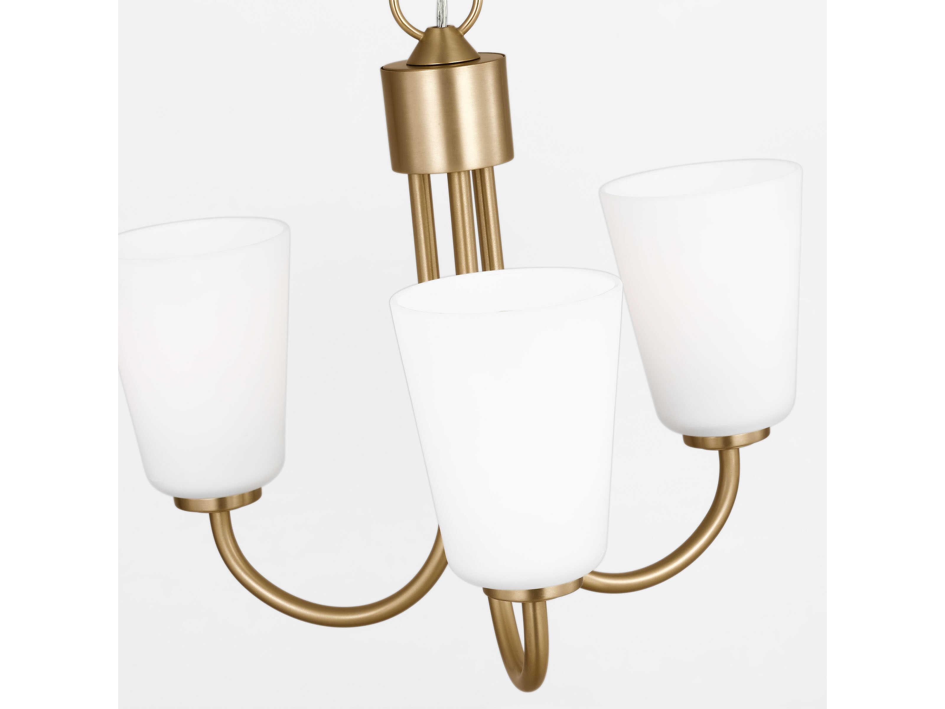 Generation Lighting Miles 3-Light Satin Brass Bell Chandelier