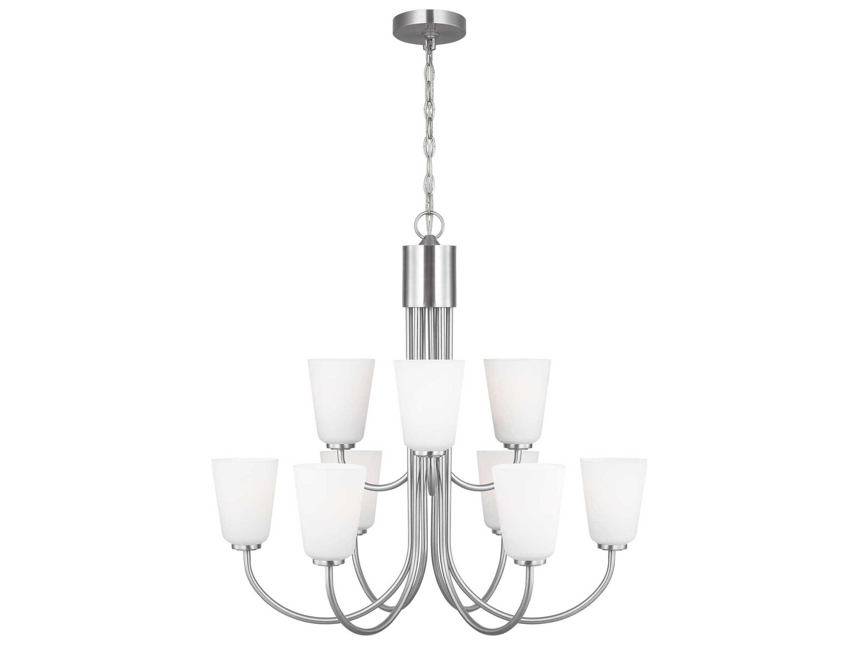 Generation Lighting Miles 9-Light Brushed Nickel Bell Chandelier