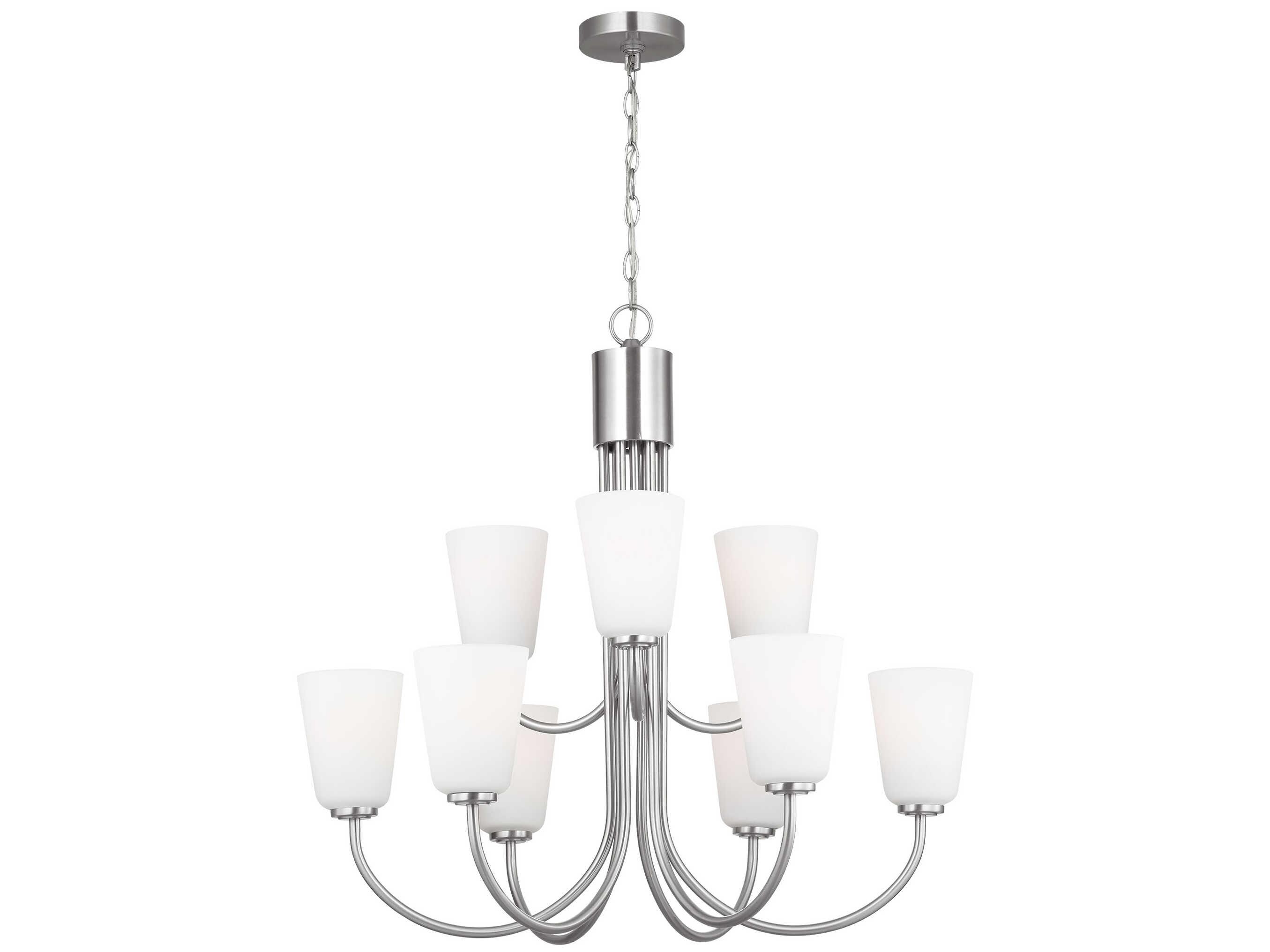 Generation Lighting Miles 9-Light Brushed Nickel Bell Chandelier