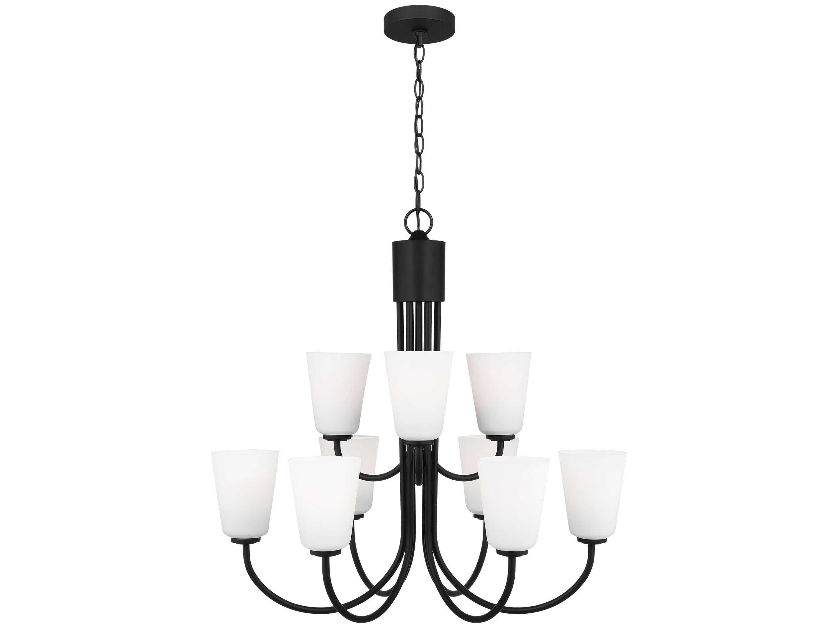 Generation Lighting Miles 9-Light Midnight Black Bell Chandelier