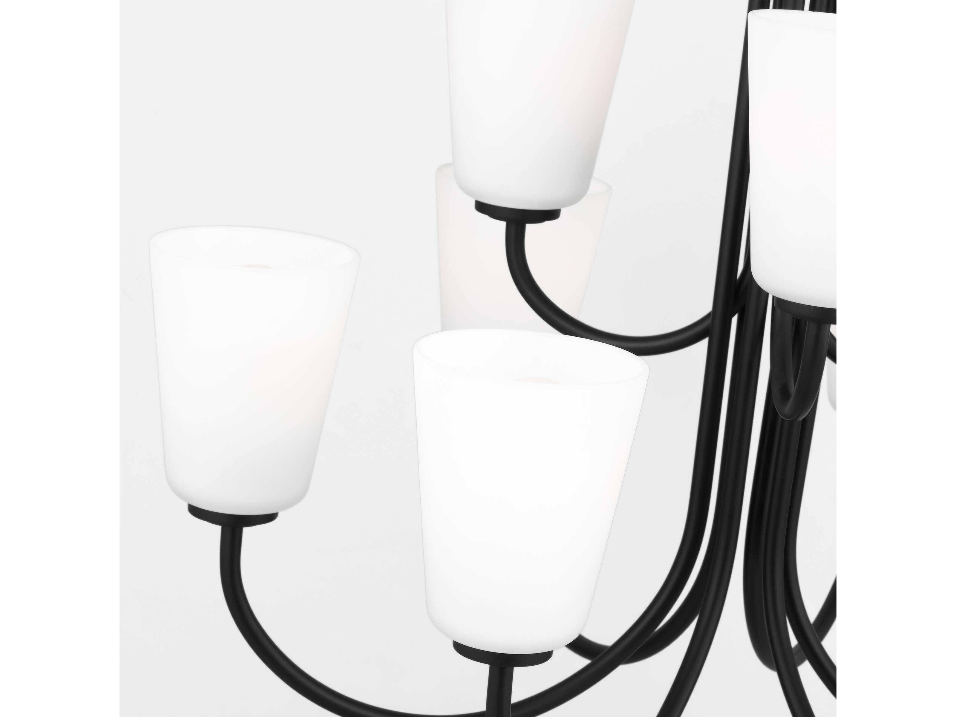 Generation Lighting Miles 9-Light Midnight Black Bell Chandelier